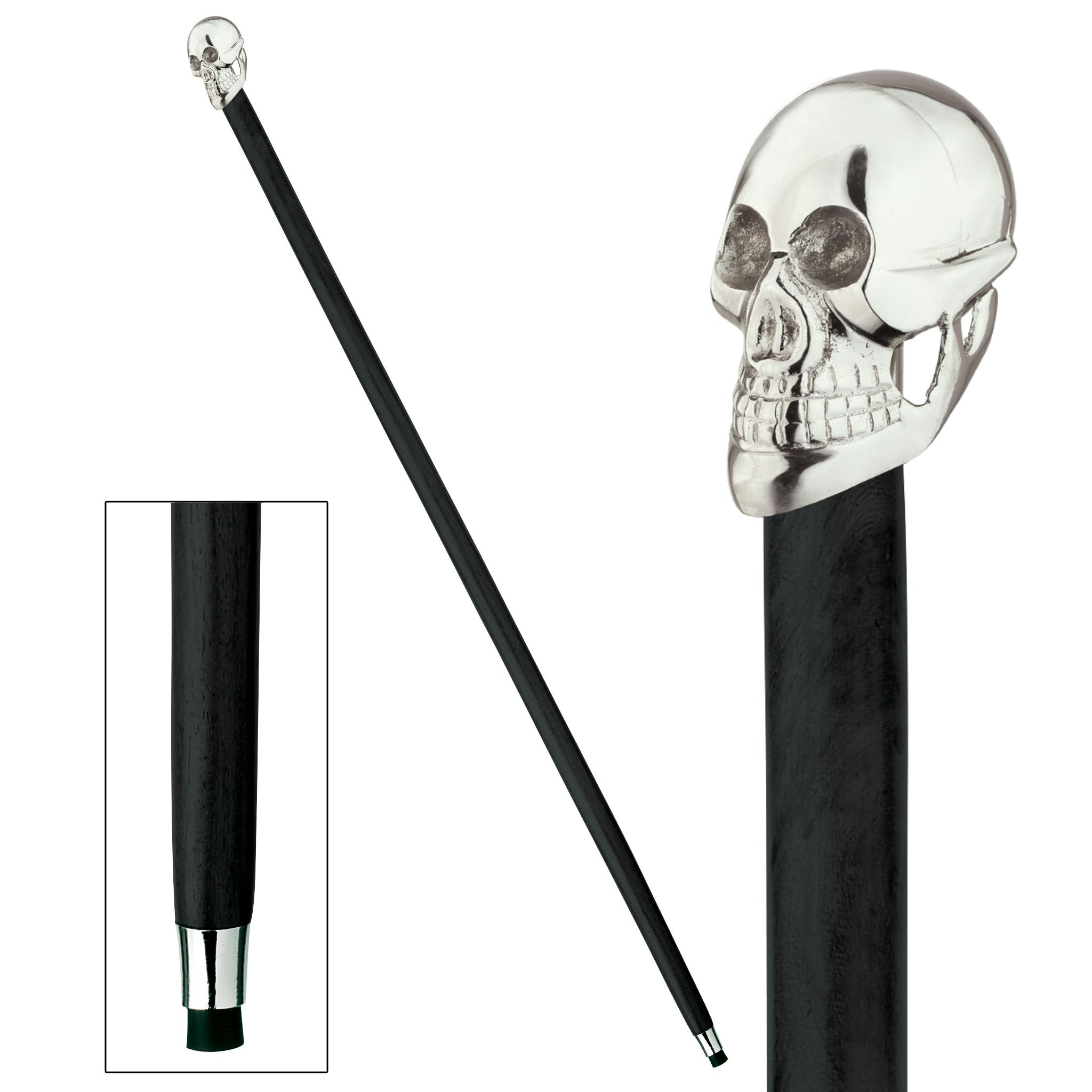 Alas, poor Yorick! Shakespearian Skull Solid Hardwood Walking Stick - Tuesday Morning - Walking Sticks