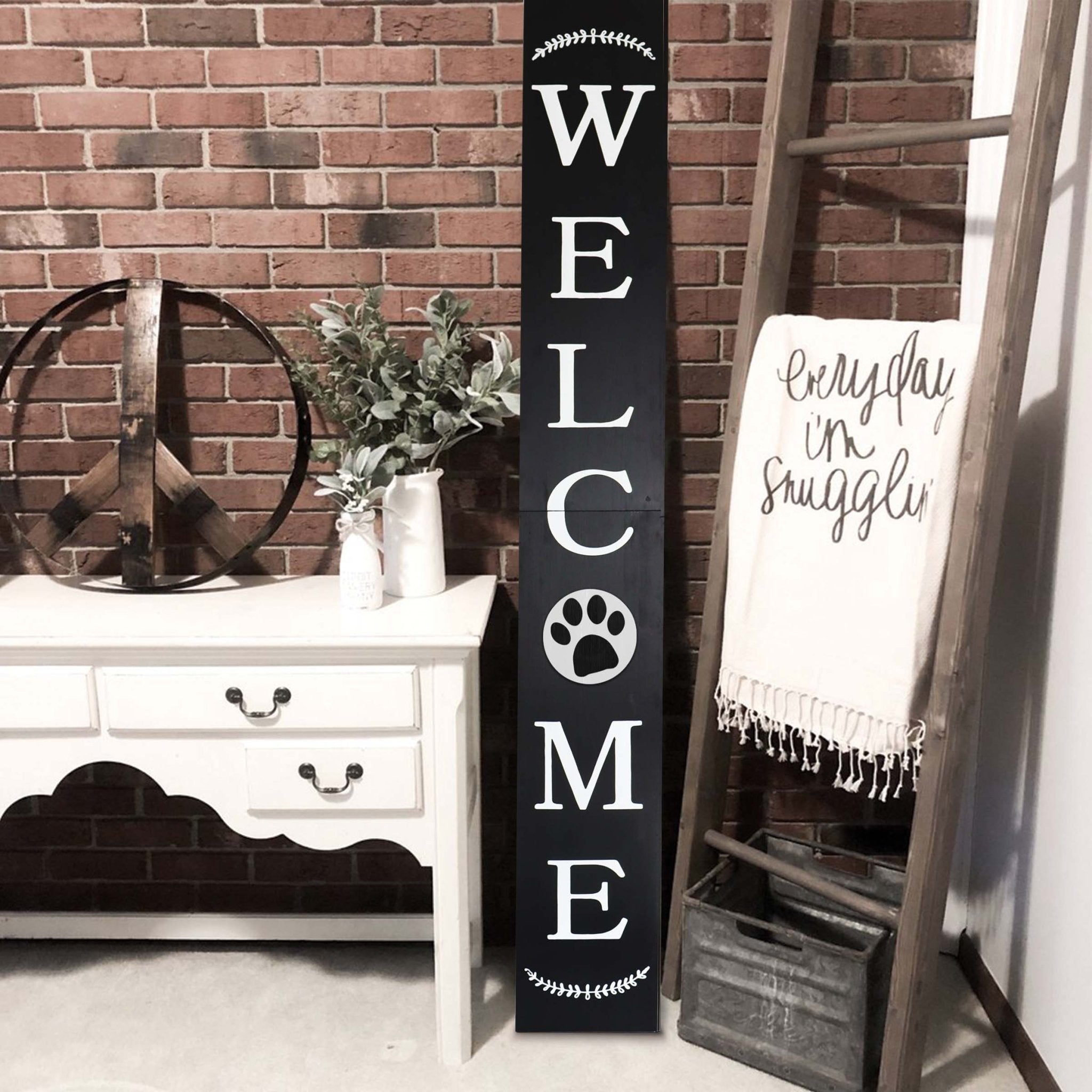 Animal Paw Welcome Sign / Color: Black - Tuesday Morning - Front Porch Decor