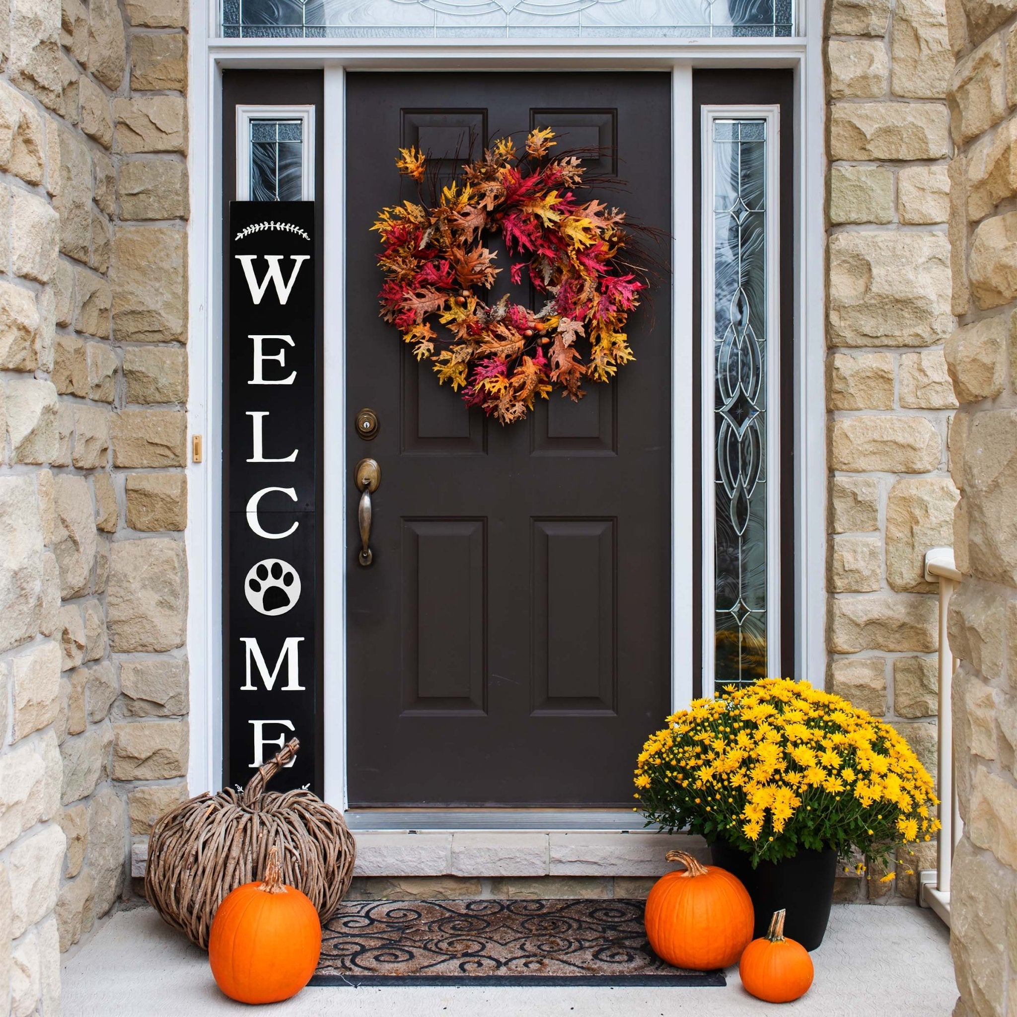 Animal Paw Welcome Sign / Color: Black - Tuesday Morning - Front Porch Decor