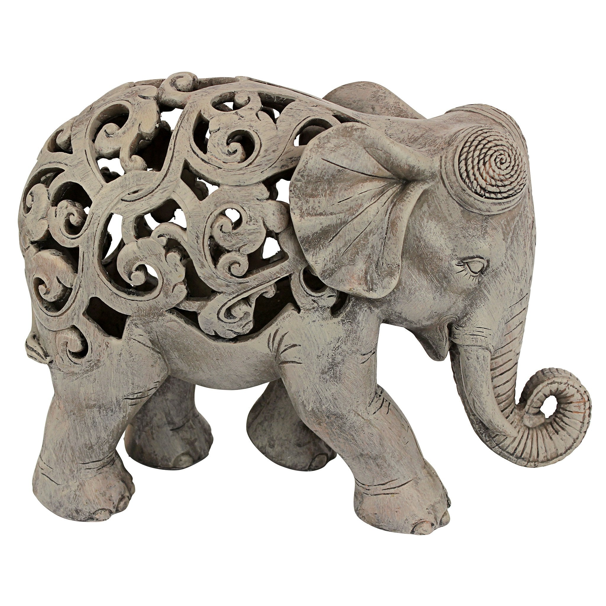 Anjan the Elephant Jali Sculpture - Tuesday Morning - Statues & Sculptures