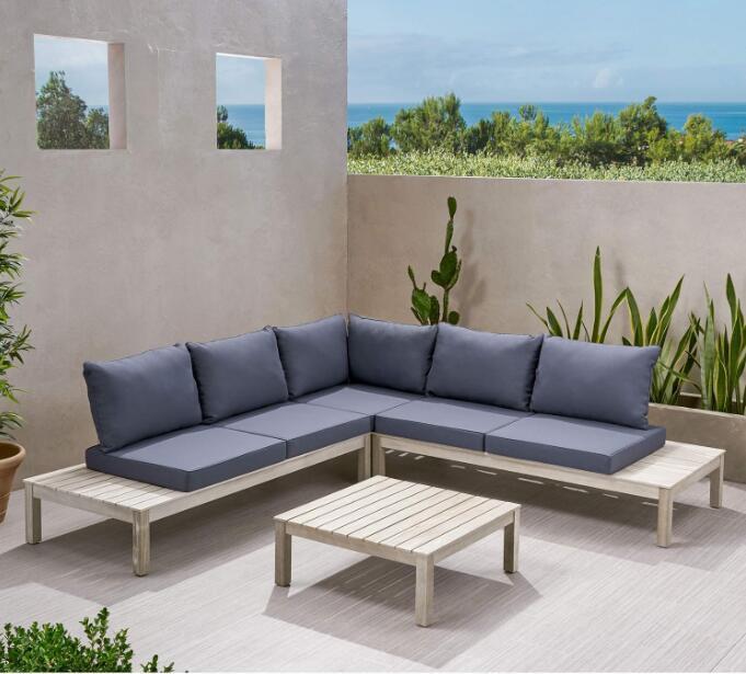 ARLINGTON 4 - PIECE SOFA SET, DARK GRAY - Tuesday Morning - Outdoor Furniture Sets