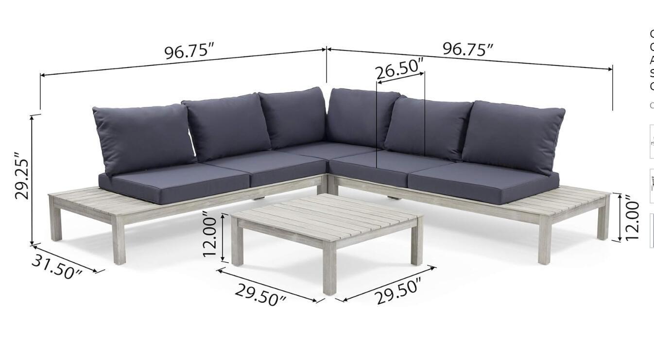 ARLINGTON 4 - PIECE SOFA SET, DARK GRAY - Tuesday Morning - Outdoor Furniture Sets