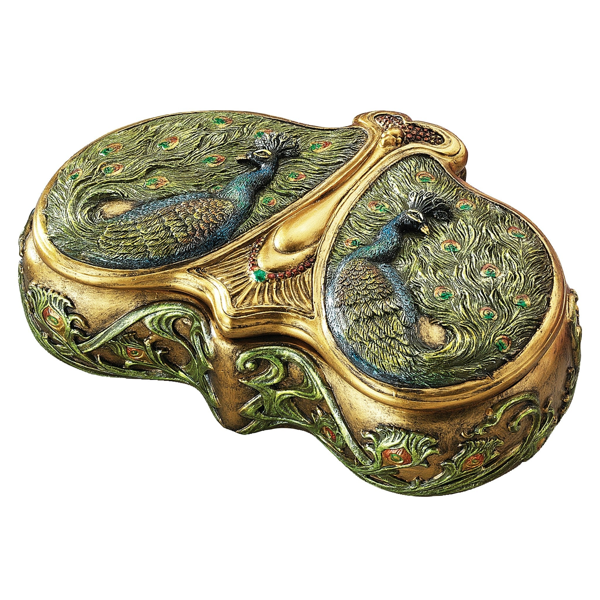 Art Nouveau Twin Peacock Jewel Box - Tuesday Morning - Decorative Objects