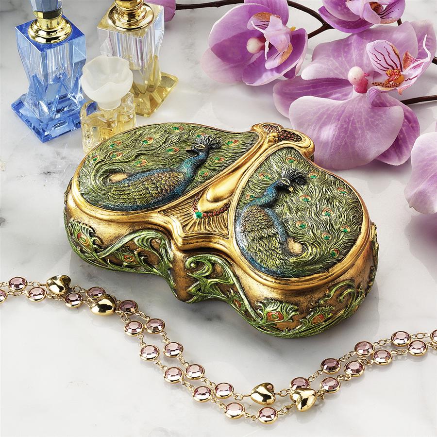 Art Nouveau Twin Peacock Jewel Box - Tuesday Morning - Decorative Objects