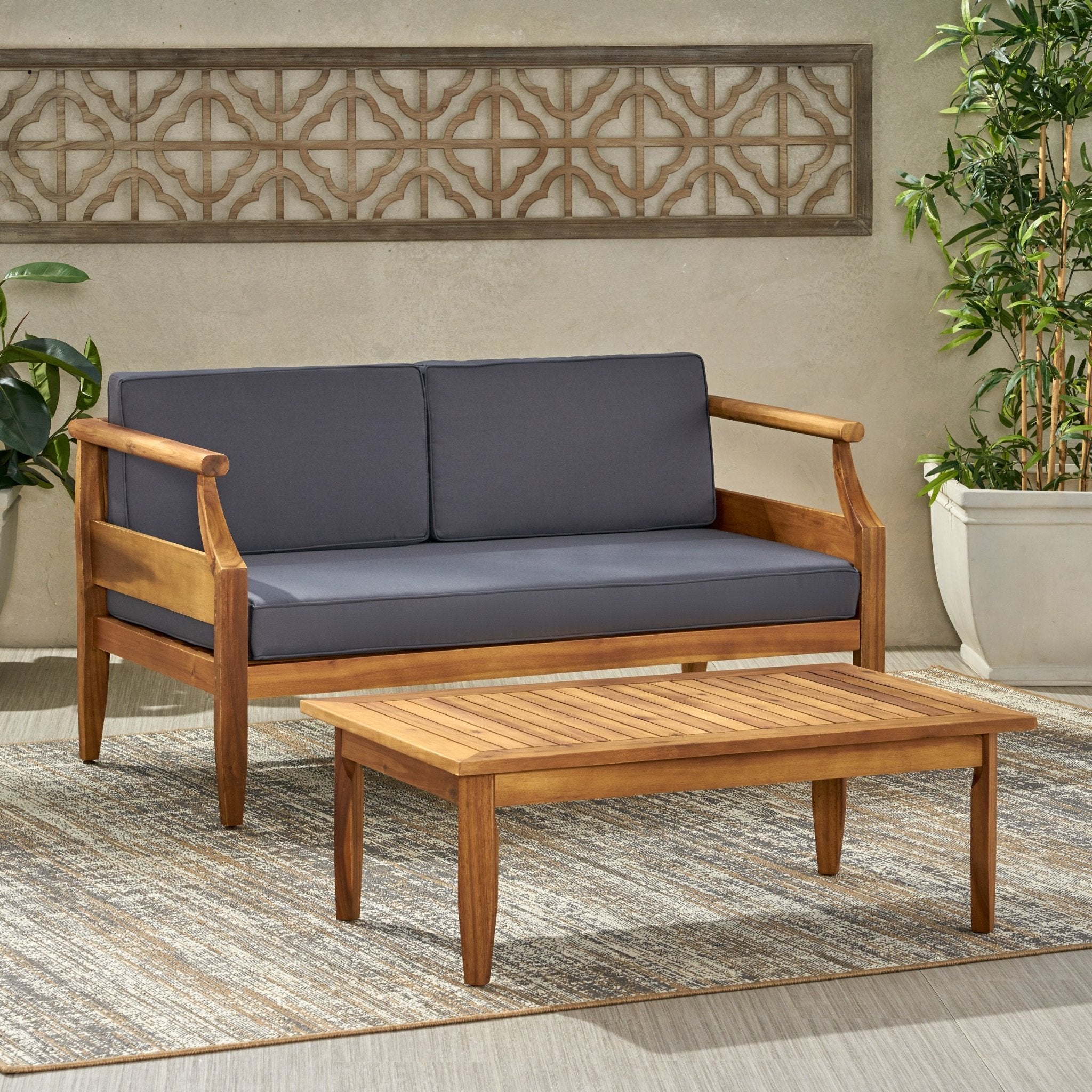 ASTON Outdoor 4 Seater Chat Set with Cushions_LOVESEAT & COFFEE TABLE &CLUB CHAIR - Tuesday Morning - Outdoor Furniture Sets