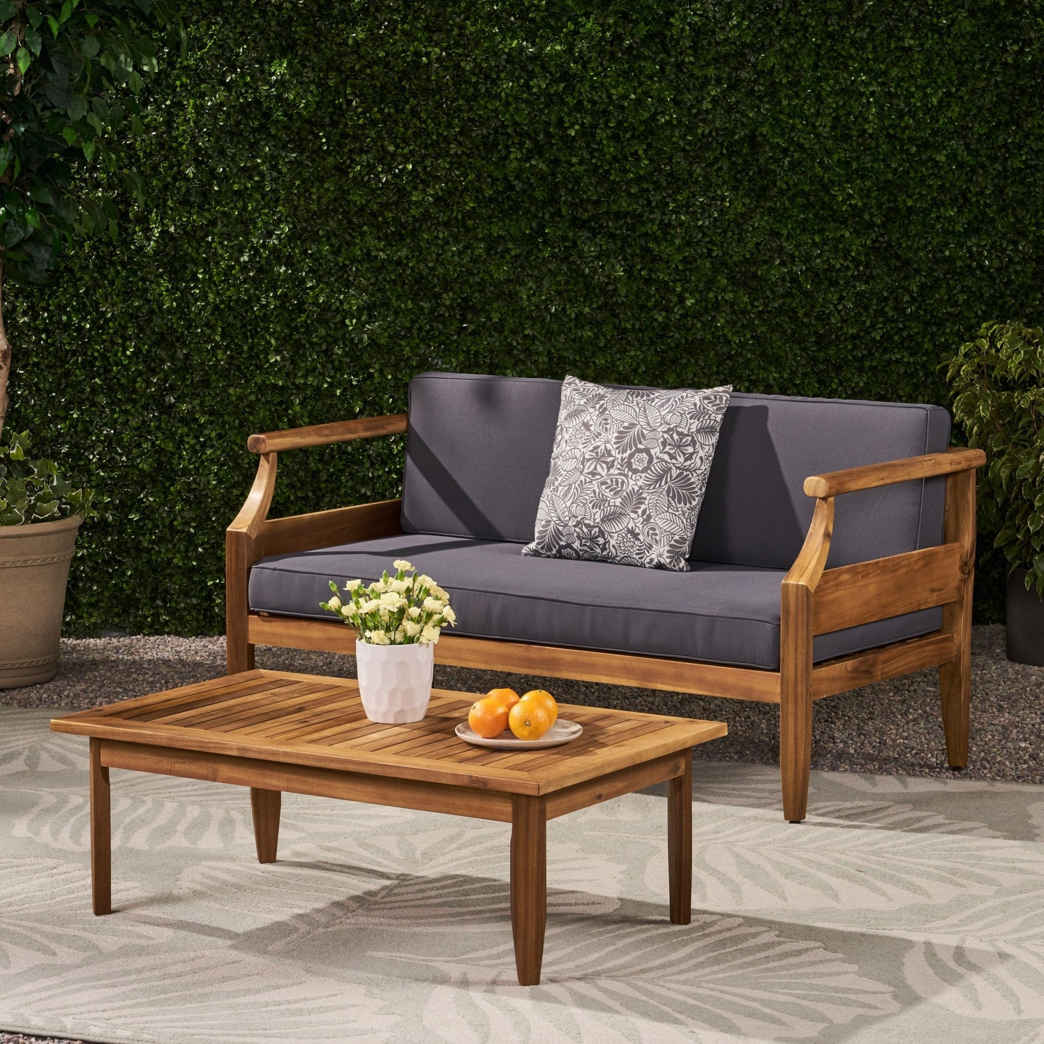 ASTON Outdoor 4 Seater Chat Set with Cushions_LOVESEAT & COFFEE TABLE &CLUB CHAIR - Tuesday Morning - Outdoor Furniture Sets