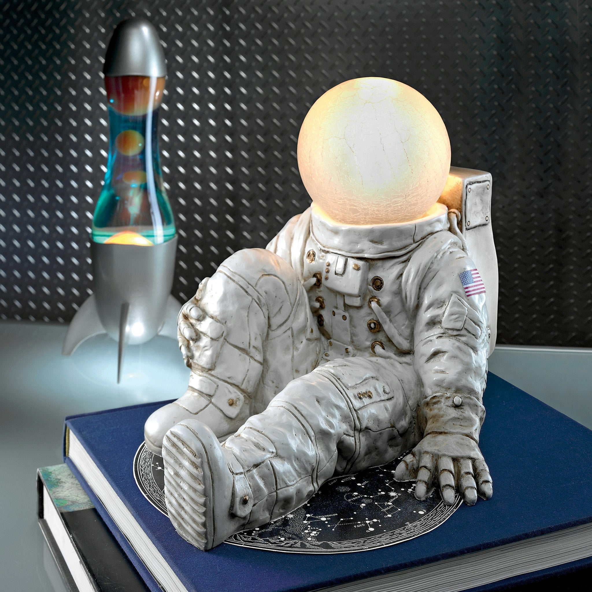 Astronaut at Ease Lighted Sculpture - Tuesday Morning - Table & Desk Lamps