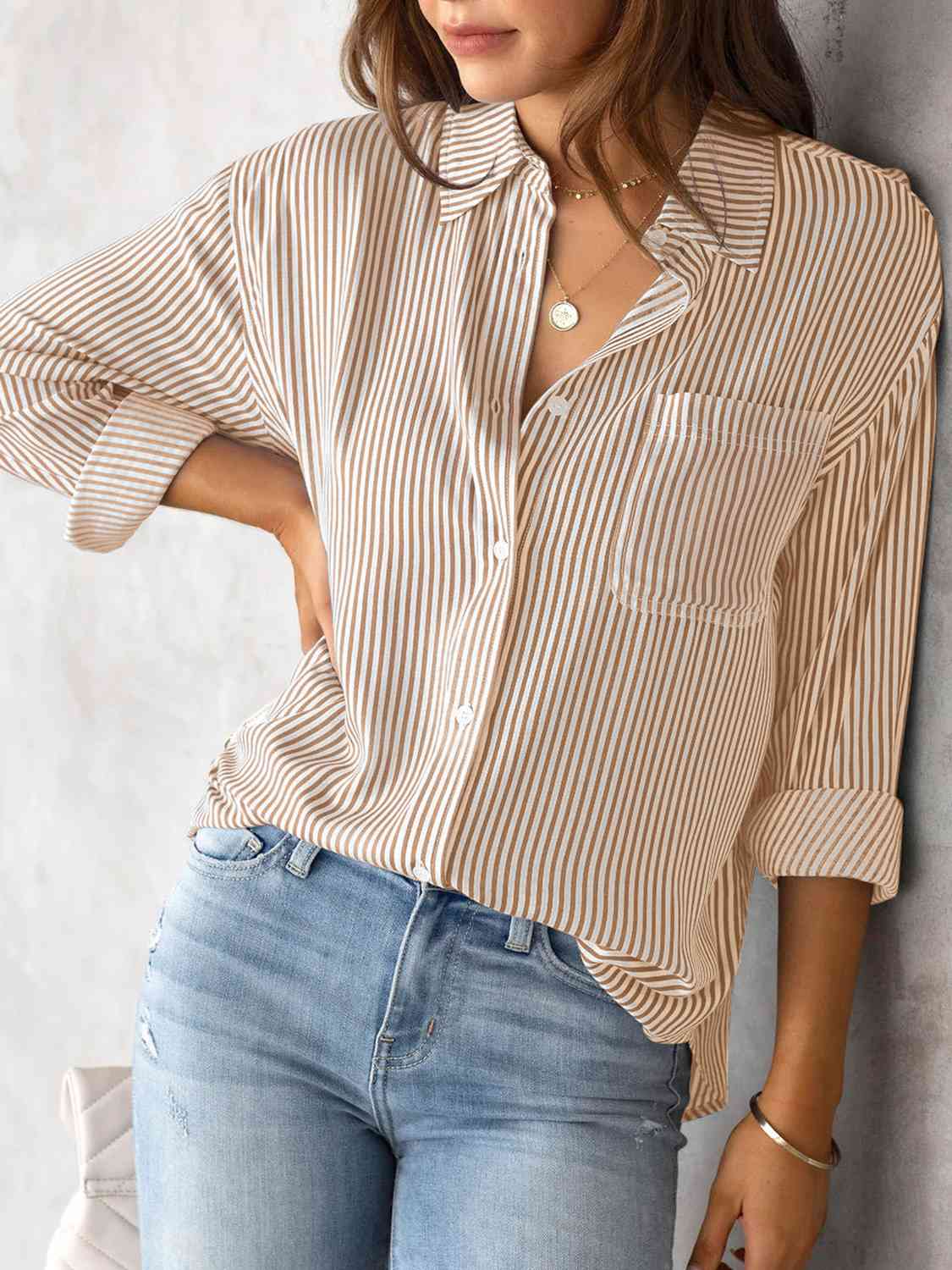 Aussie Collared Neck Shirt - Plus (5 Colors Available) - Tuesday Morning - Shirts & Blouses