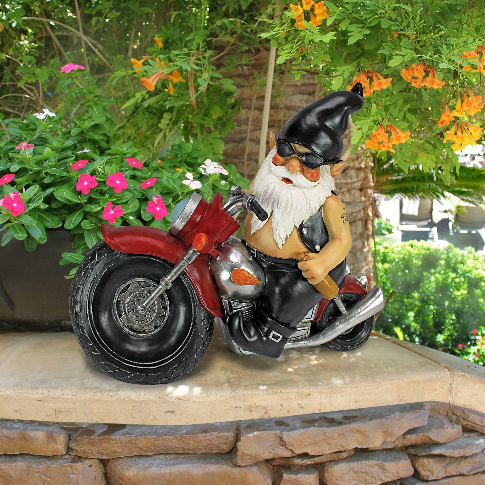 Axle Grease, the Biker Gnome Statue - Tuesday Morning - Garden Decor