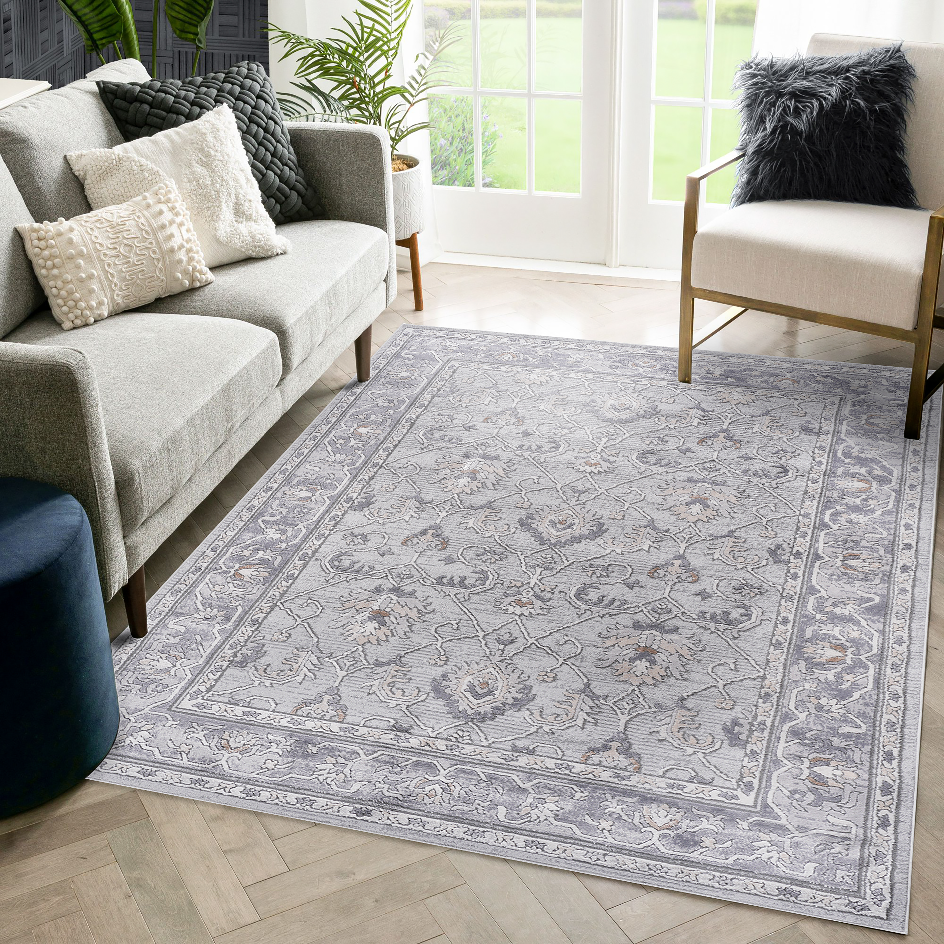 NAAR MARFI Collection Oriental Non-Shedding and Stain Resistant Area Rug