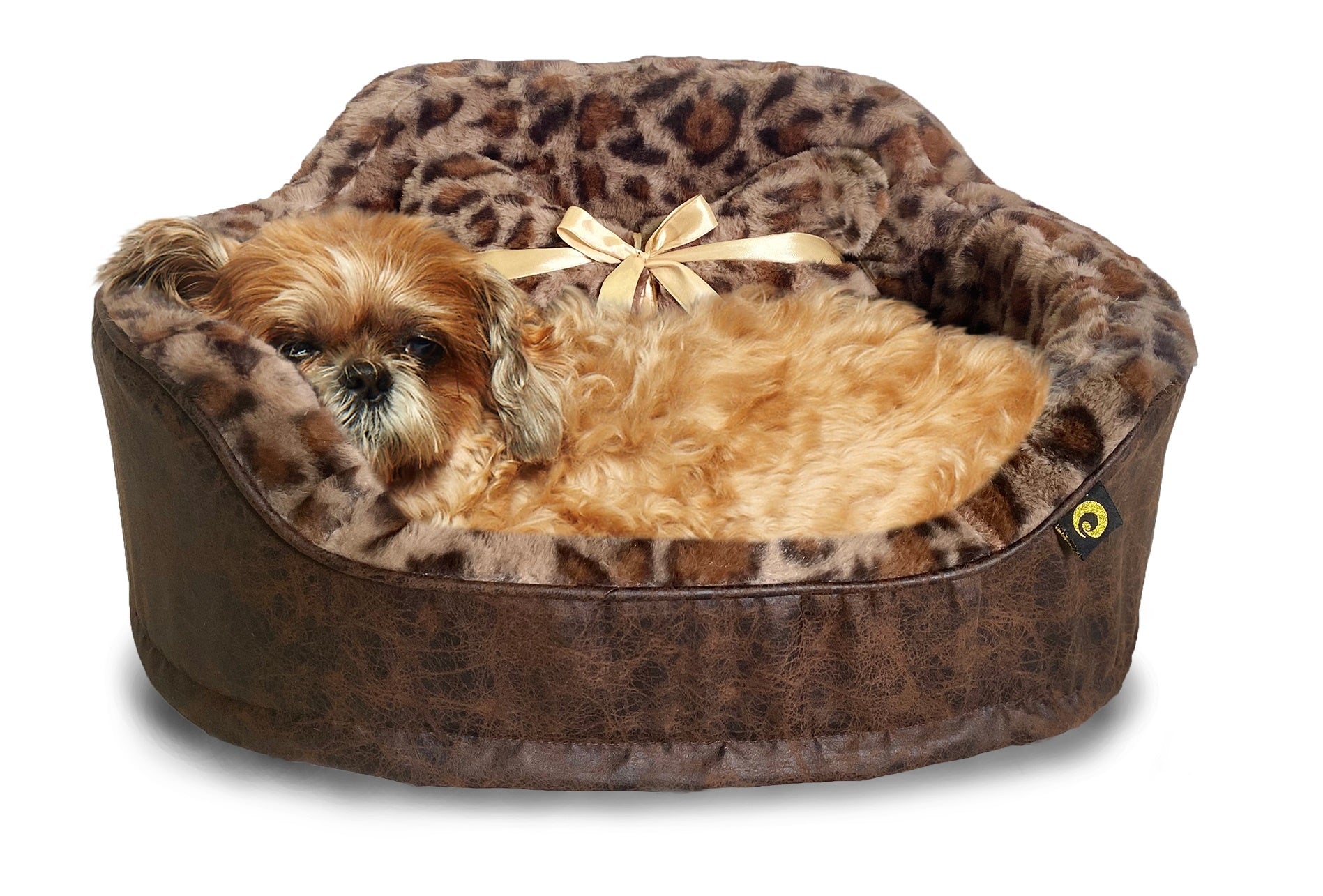 Dream Black Label Leopard Princess Dog Bed