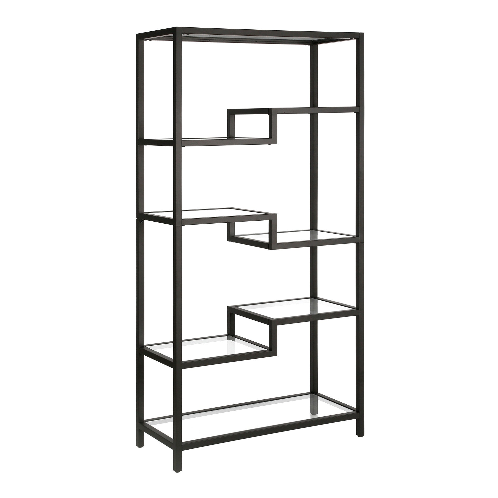 Metal and Glass Seven Tier Etagere Bookcase