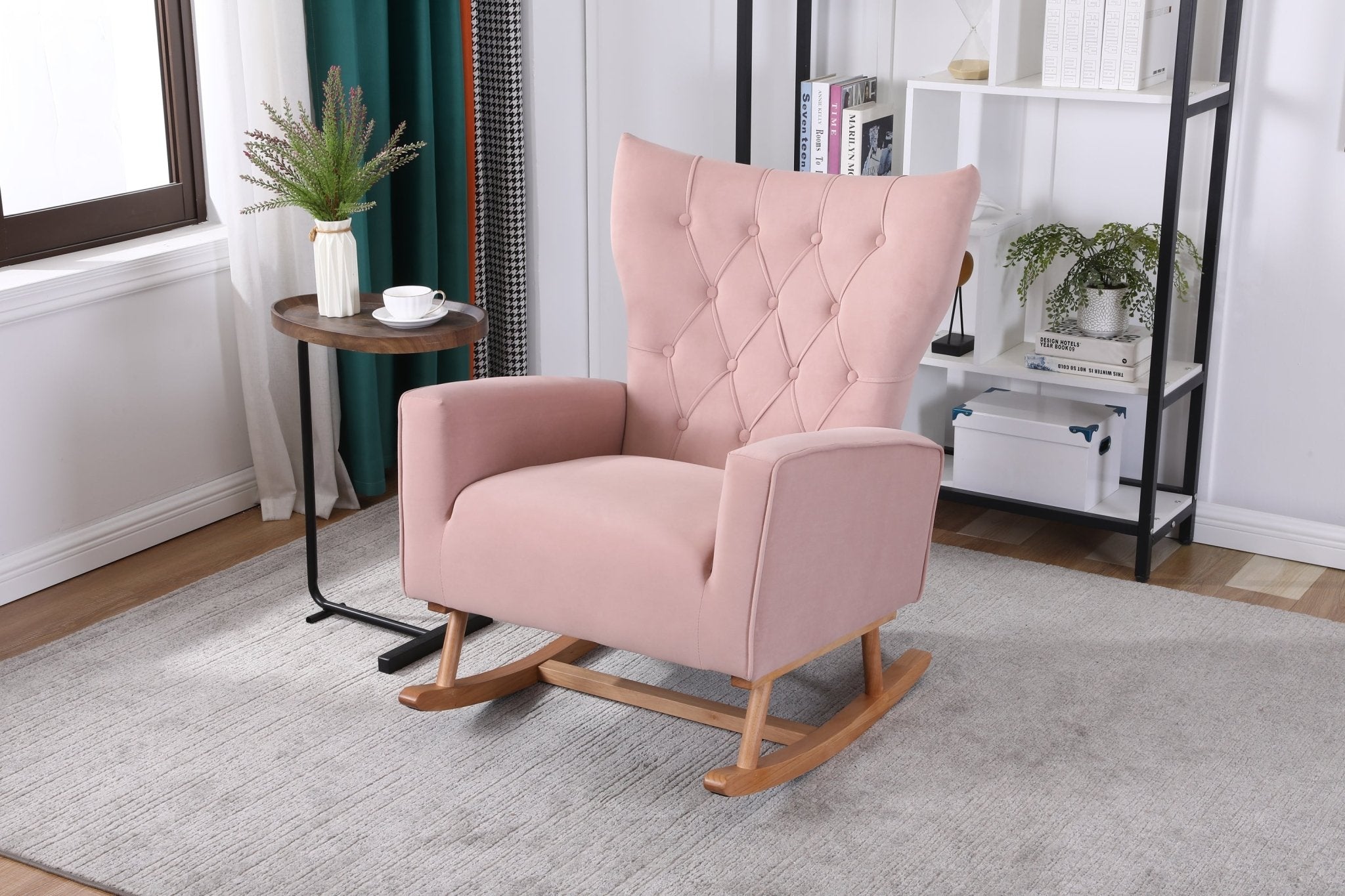 Baby Room High Back Rocking Chair Nursery Chair , Comfortable Rocker Fabric Padded Seat ,Modern High Back Armchair - Tuesday Morning - Chairs