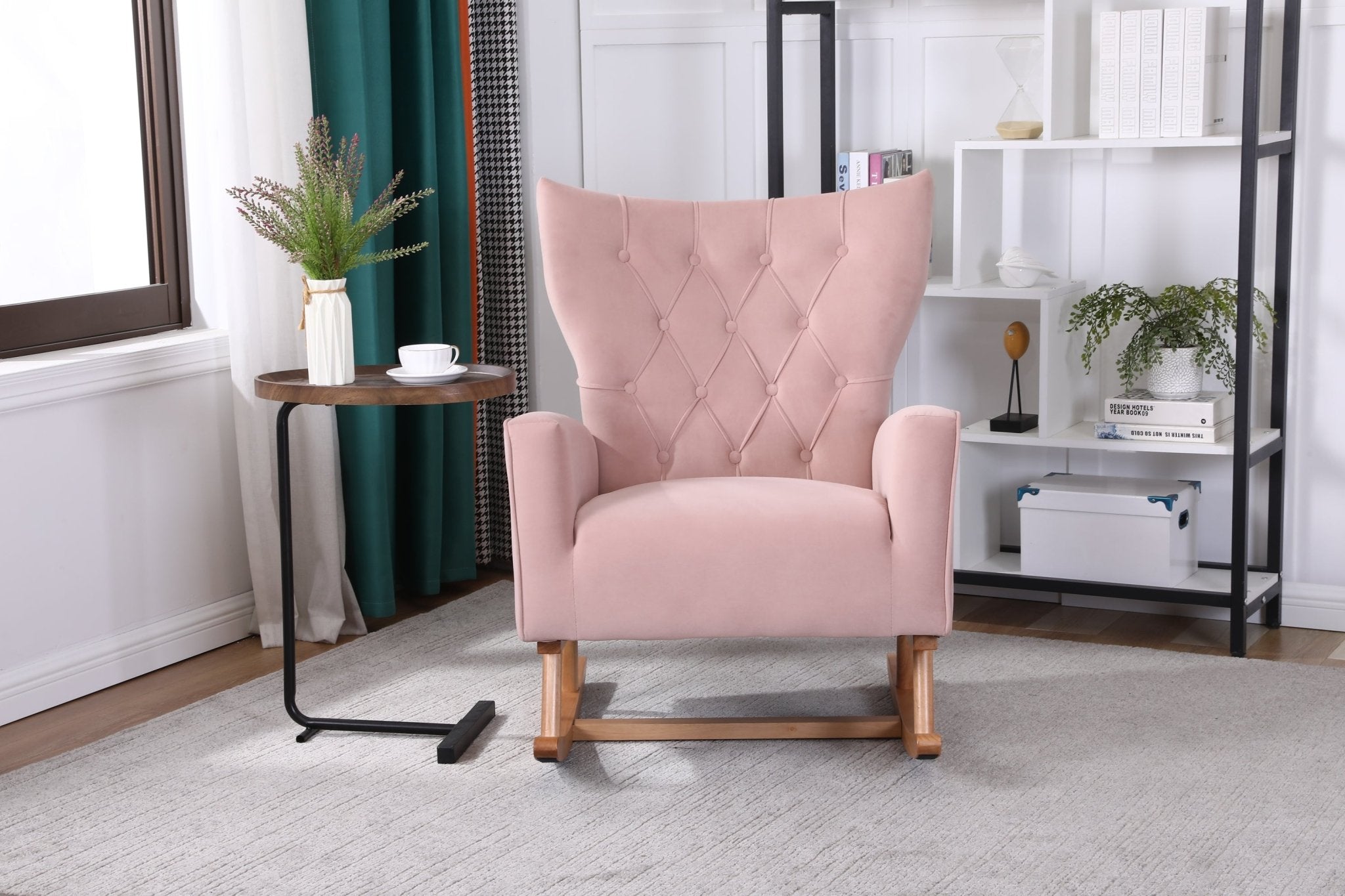 Baby Room High Back Rocking Chair Nursery Chair , Comfortable Rocker Fabric Padded Seat ,Modern High Back Armchair - Tuesday Morning - Chairs