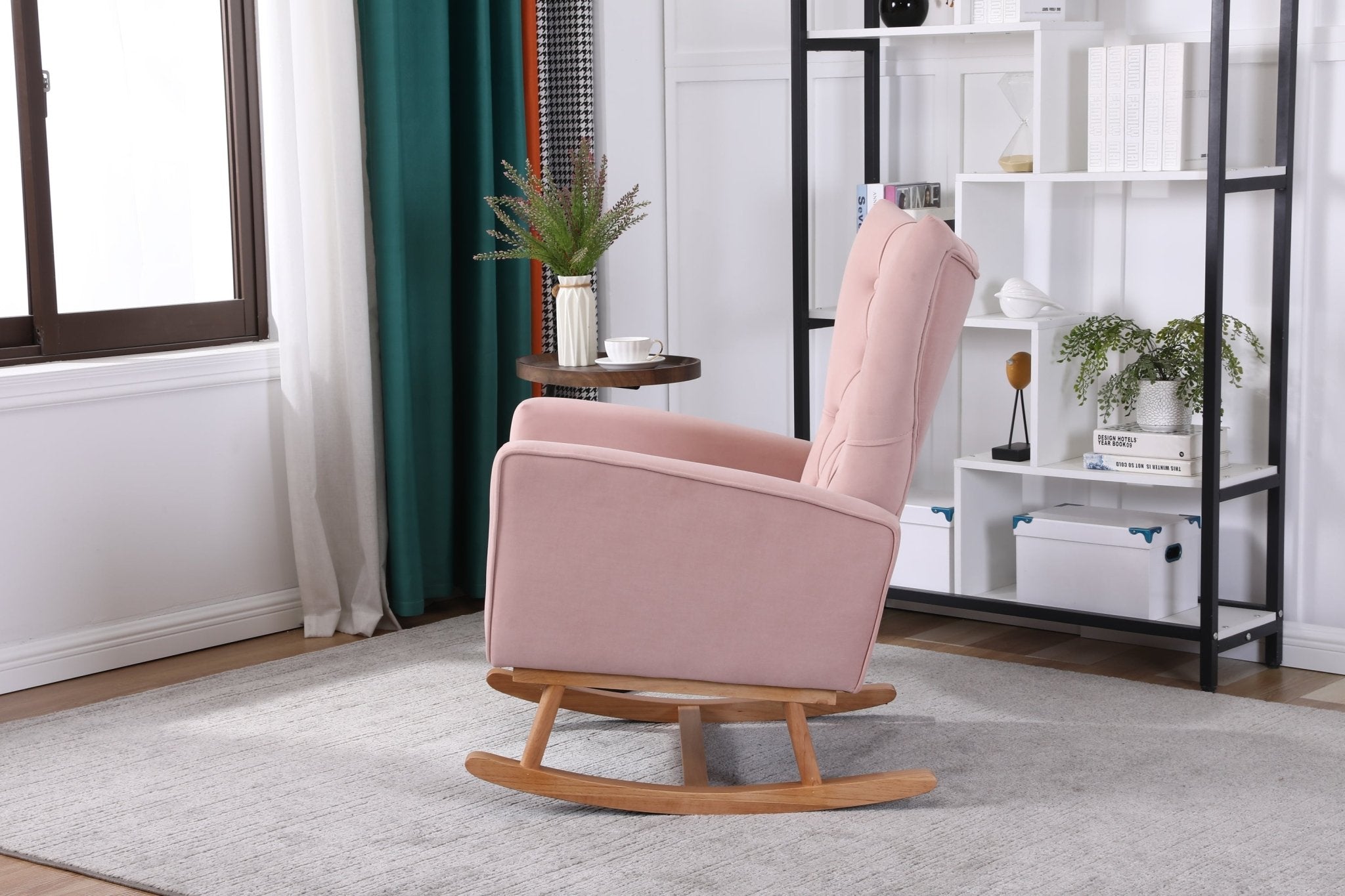 Baby Room High Back Rocking Chair Nursery Chair , Comfortable Rocker Fabric Padded Seat ,Modern High Back Armchair - Tuesday Morning - Chairs