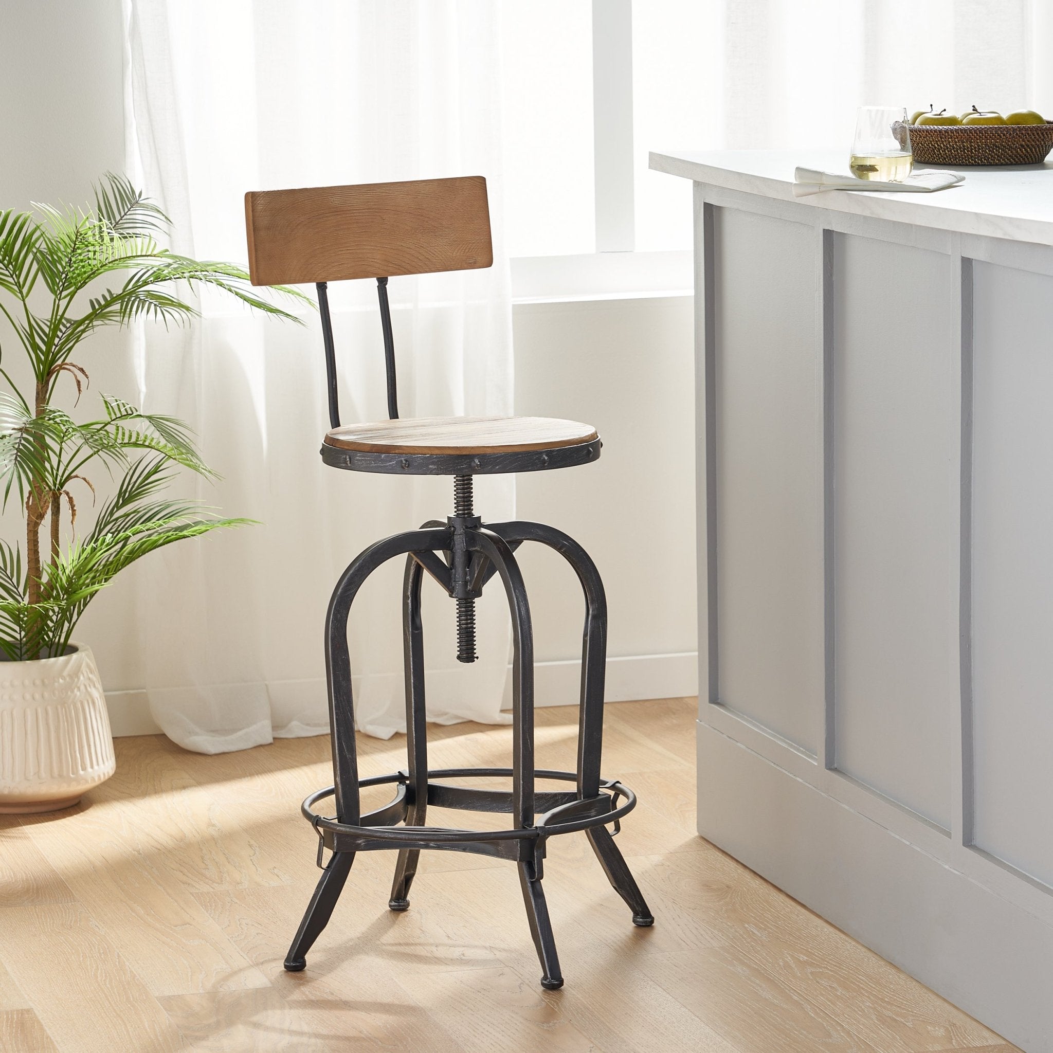 BARSTOOL WITH FIR WOOD - Tuesday Morning - Table & Bar Stools