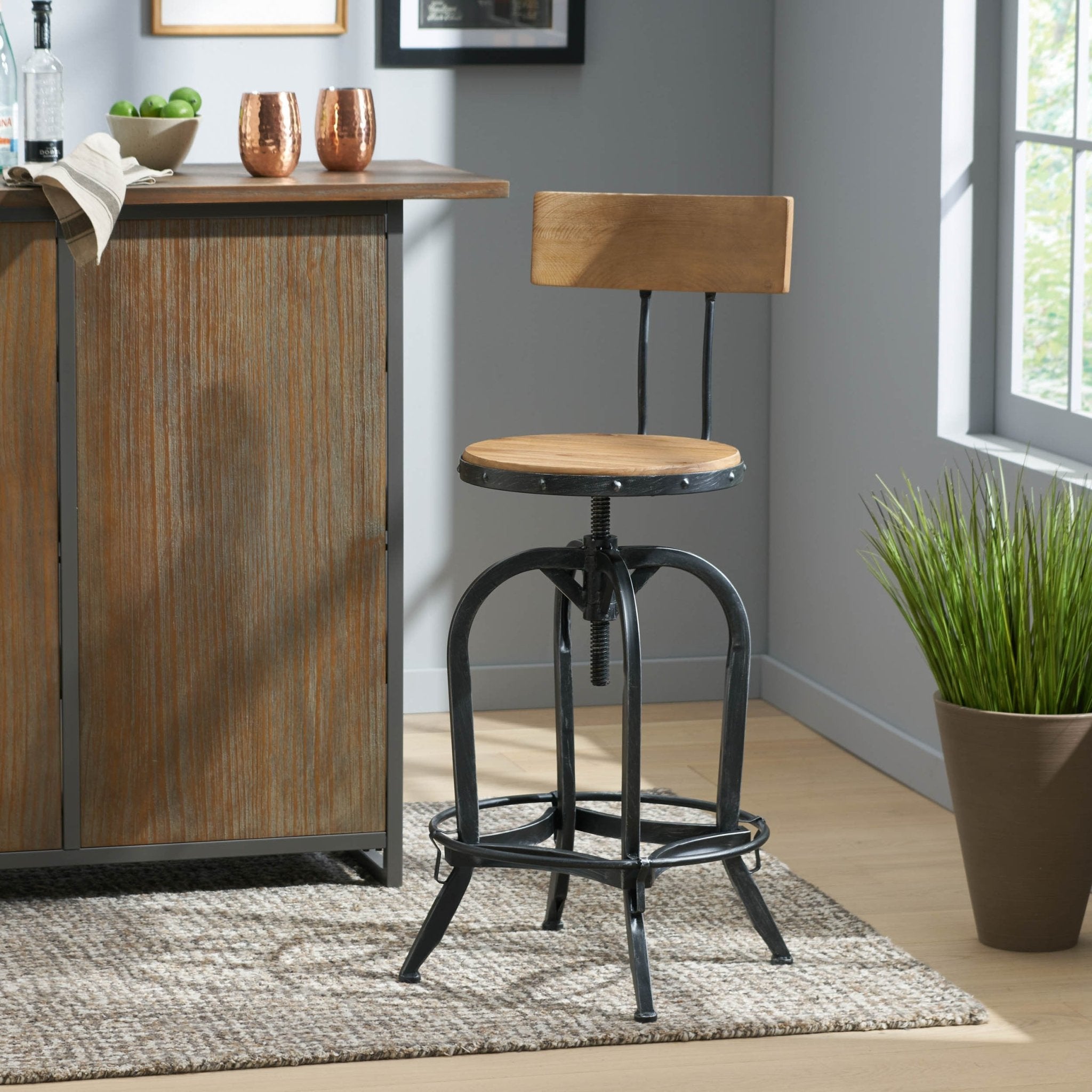 BARSTOOL WITH FIR WOOD - Tuesday Morning - Table & Bar Stools