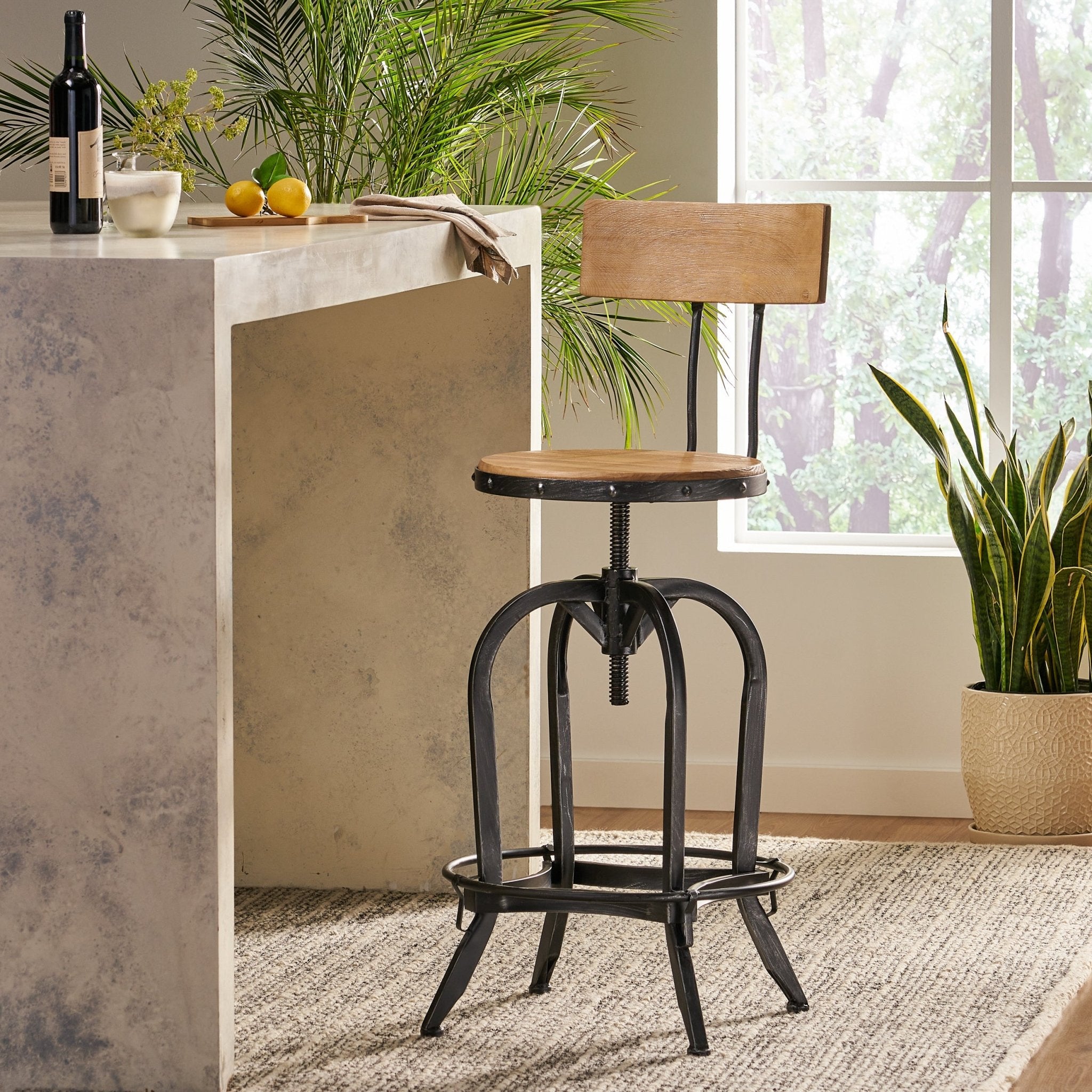 BARSTOOL WITH FIR WOOD - Tuesday Morning - Table & Bar Stools