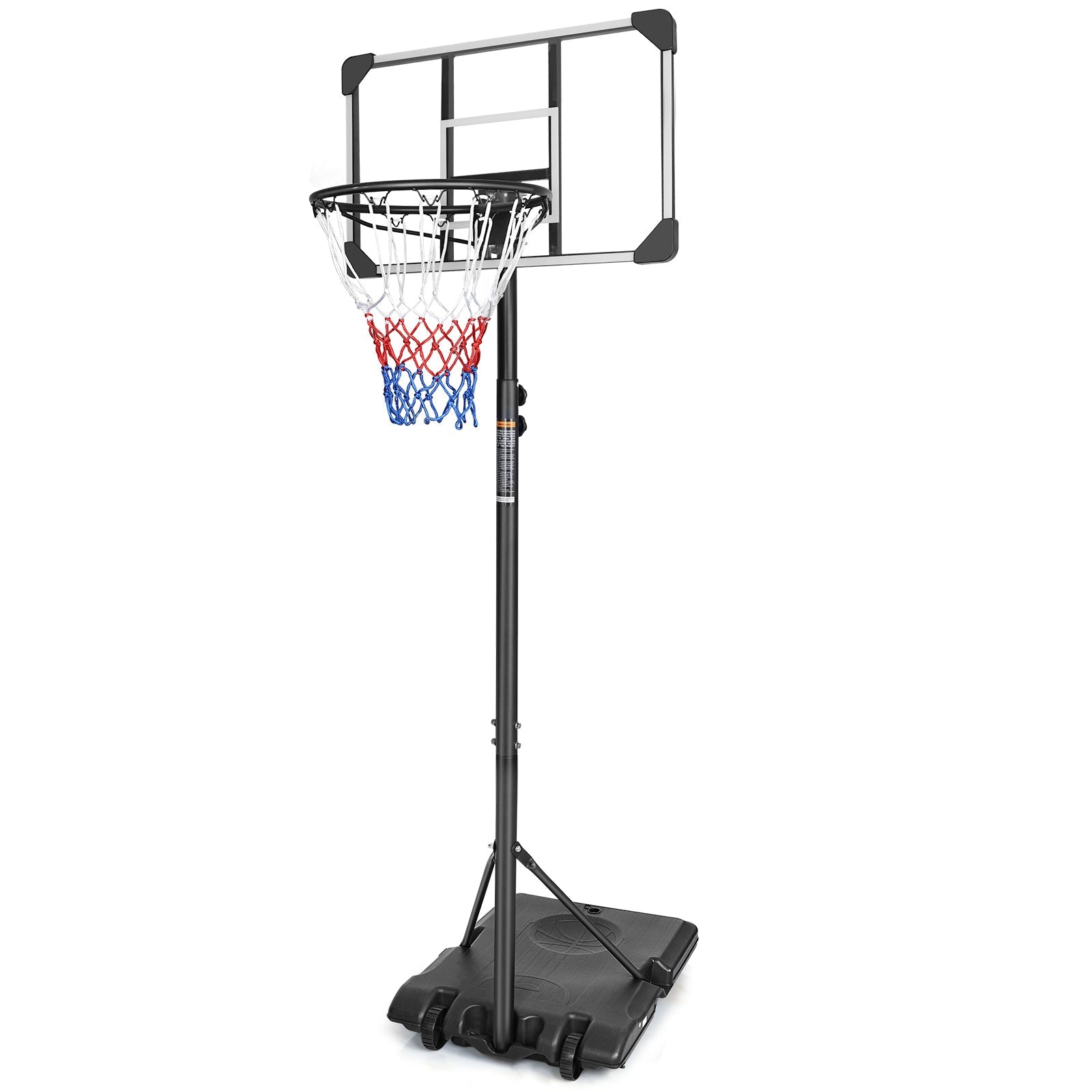 Basketball Goal Portable Basketball Hoop Indoor Outdoor Basketball Stand 5.6 - 7ft Adjustable 28in Backboard with Wheels - Tuesday Morning - Exercise Equipment