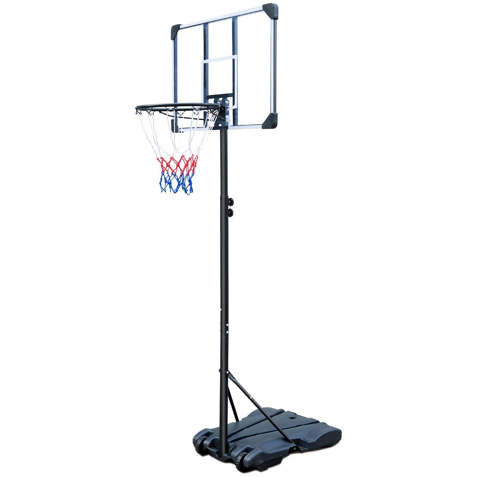 Basketball Hoop Portable Basketball Goal for Indoor Outdoor Basketball Stand 5.6 - 7 ft Adjustable 32 in Backboard with Wheels - Tuesday Morning - Exercise Equipment