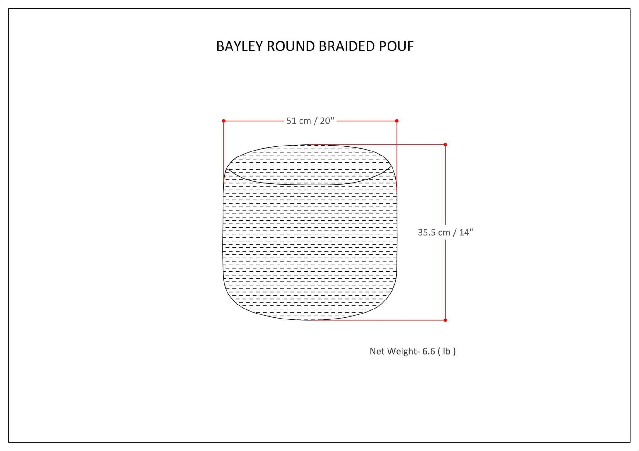 Bayley - Round Braided Pouf - Muted Yellow / Natural - Tuesday Morning - Ottomans & Poufs