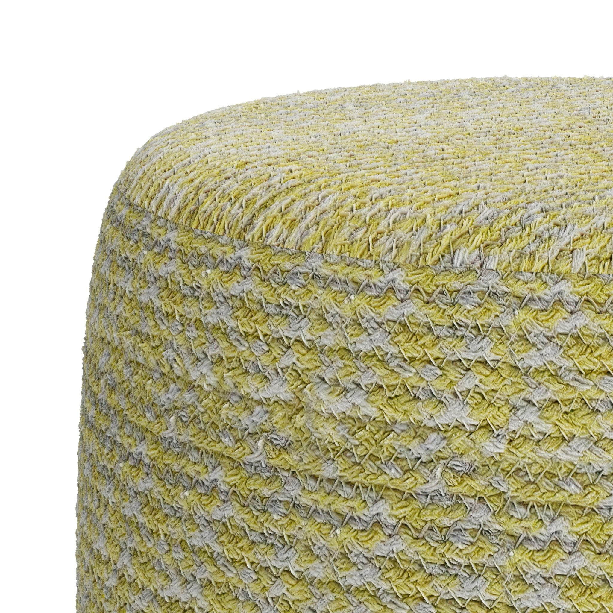 Bayley - Round Braided Pouf - Muted Yellow / Natural - Tuesday Morning - Ottomans & Poufs