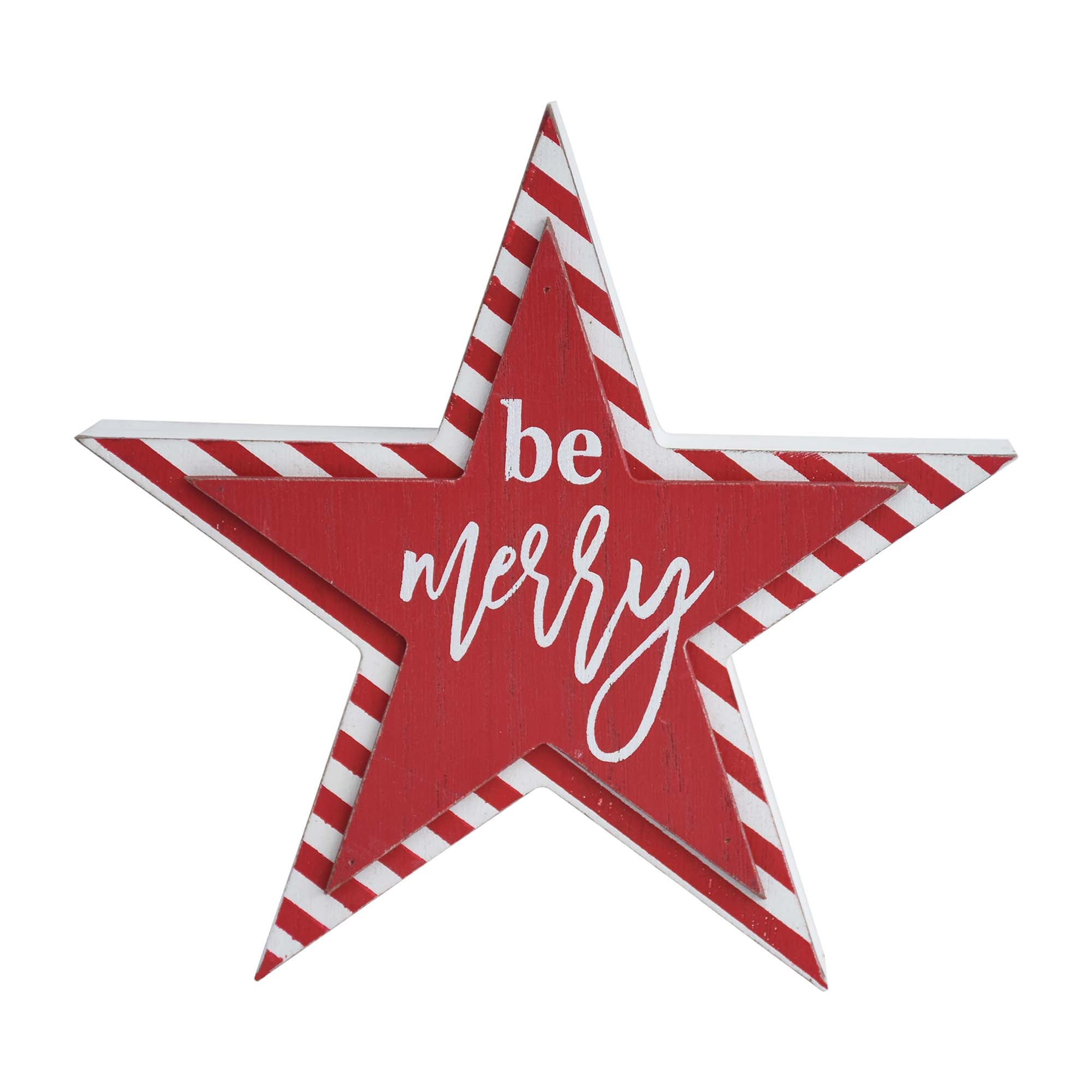 Be Merry Star - shaped Christmas Wood Tabletop Photo Holder - Tuesday Morning - Decorative Accessories