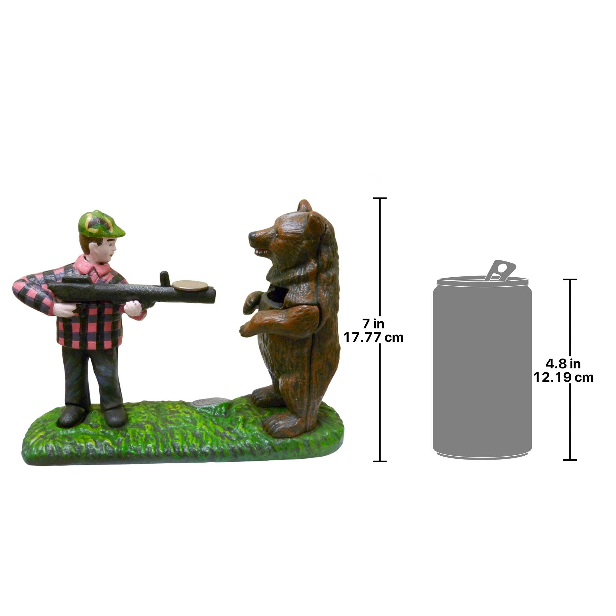 Bear Hunt Cast Iron Mechanical Coin Bank - Tuesday Morning - Decorative Objects