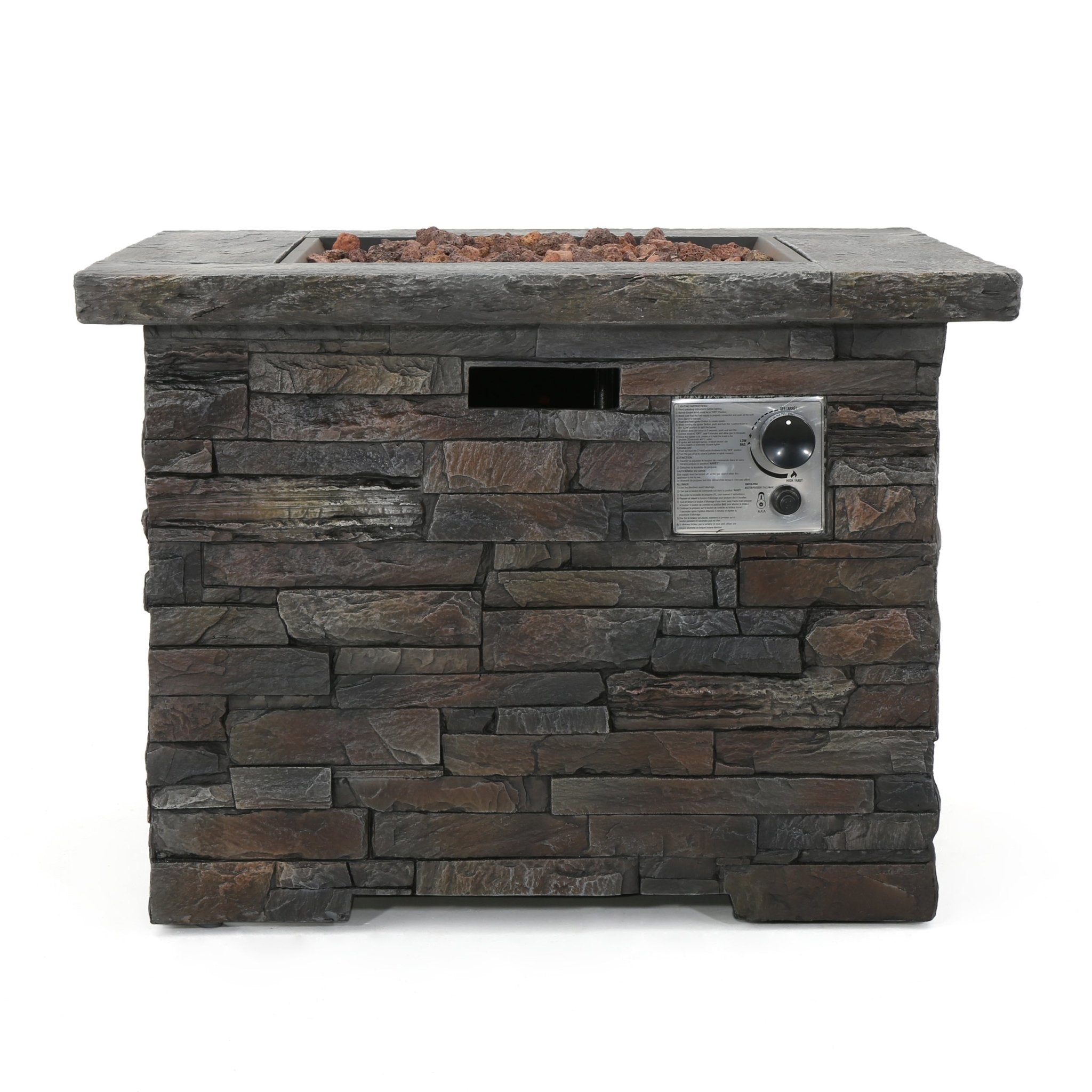 BEESTON 35” SQUARE MGO FIRE PIT - 40,000 BTU. - Tuesday Morning - Fire Pits