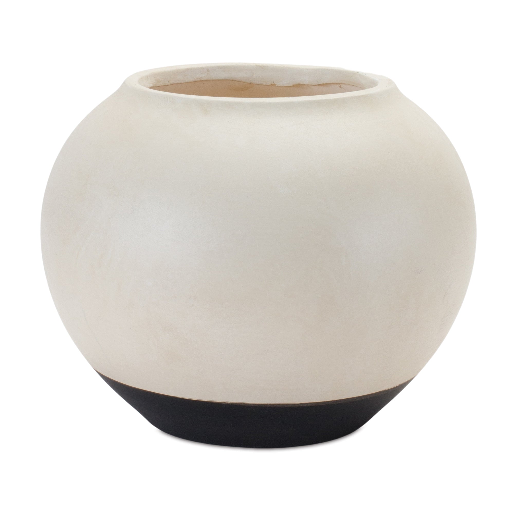 Beige Two Tone Ceramic Vase 8.75