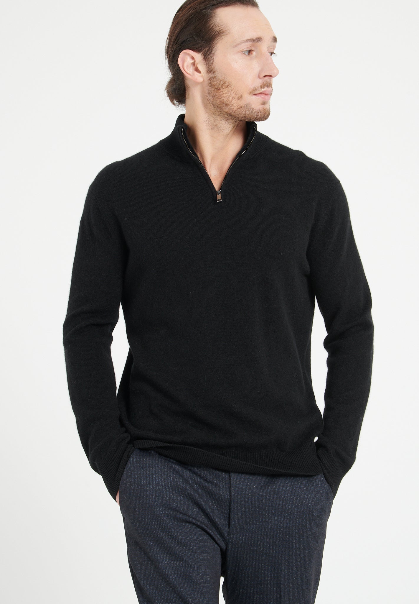 Black cashmere trucker sweater - Tuesday Morning - Sweaters & Hoodies