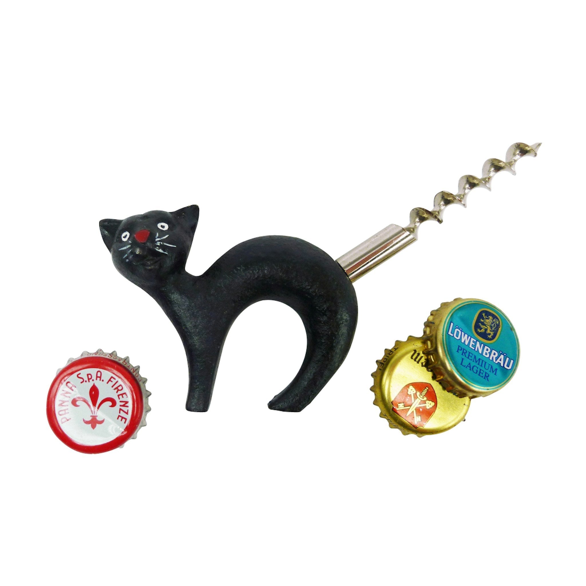 Black Cat Bottle Opener with Corkscrew Tail - Tuesday Morning - Kitchen Tools