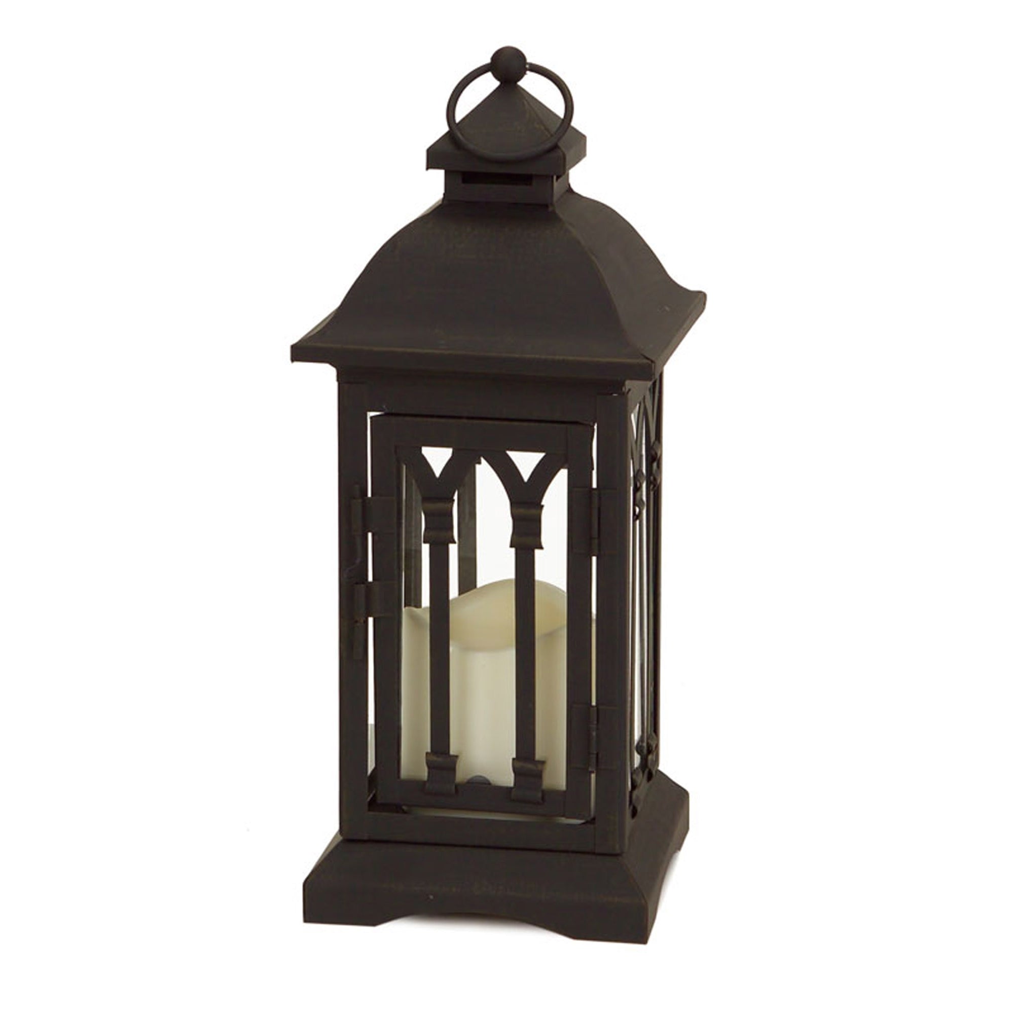 Black Metal Lantern with LED Candle (Set of 2) - Tuesday Morning - Lighting Decoration