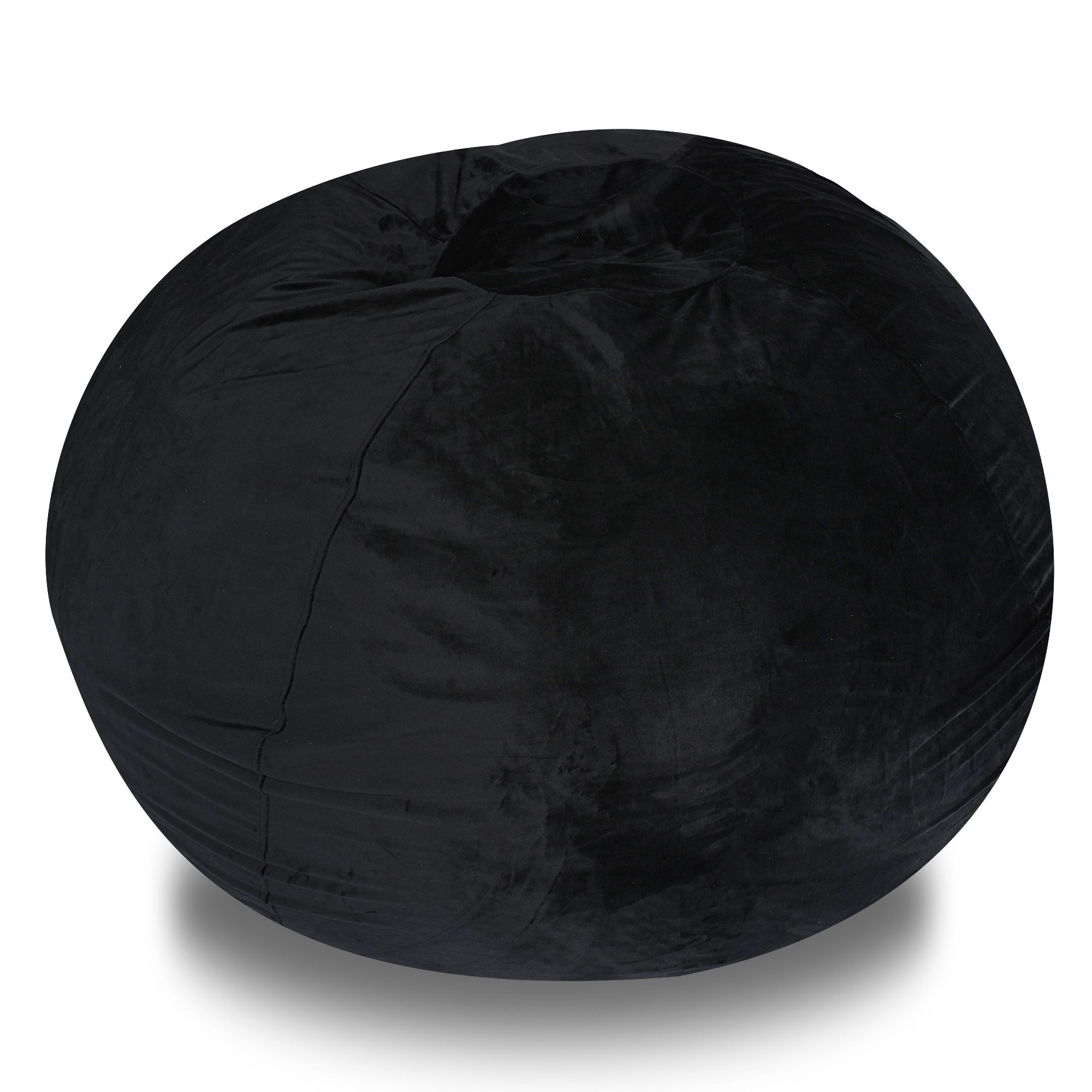 Black Velvet Bean Bag Chair, 5ft Plush Floor Chair with Washable Cover - Filled with Shredded Memory Foam. - Tuesday Morning - Beanbags