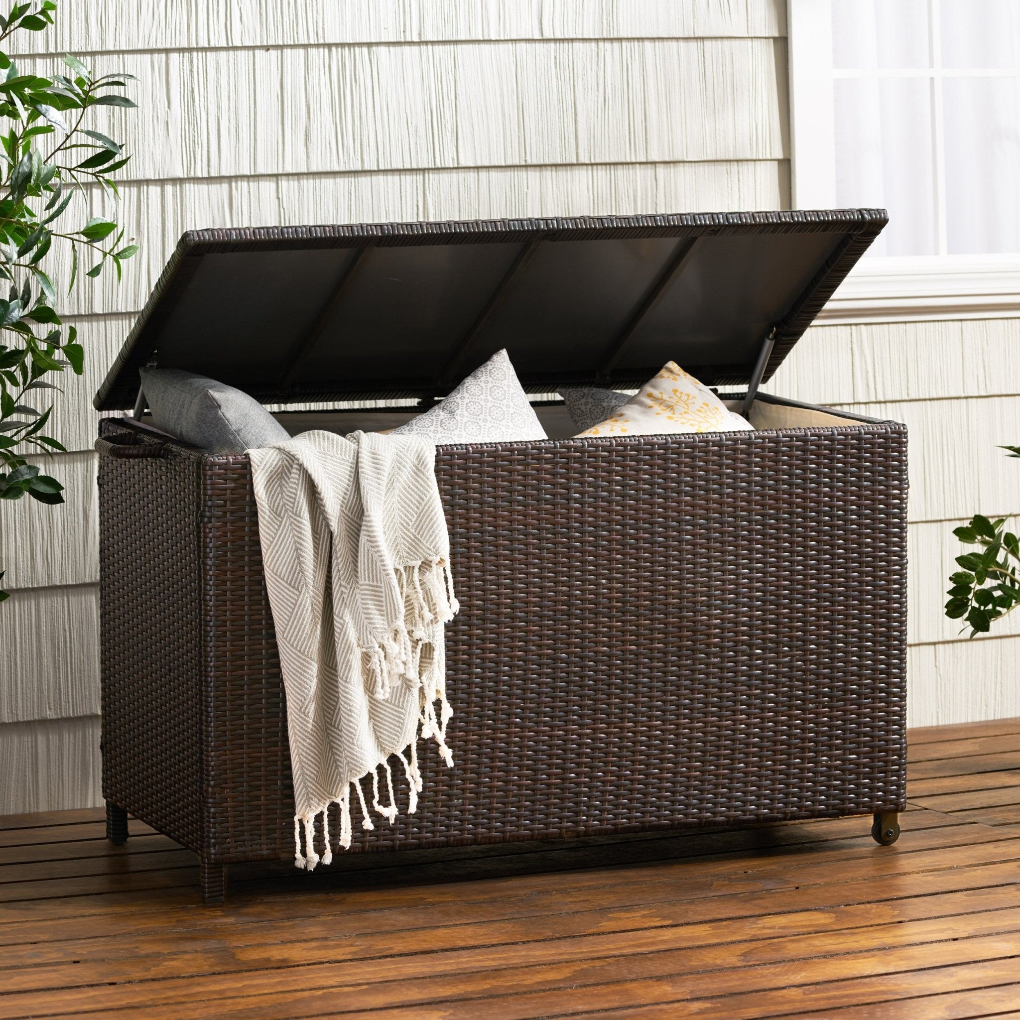 BLAKE WICKER CUSHION BOX - Tuesday Morning - Outdoor Storage Boxes