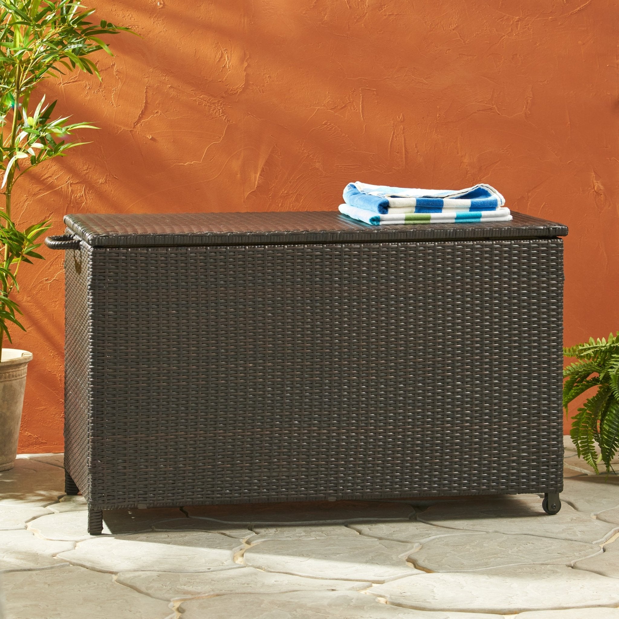 BLAKE WICKER CUSHION BOX - Tuesday Morning - Outdoor Storage Boxes