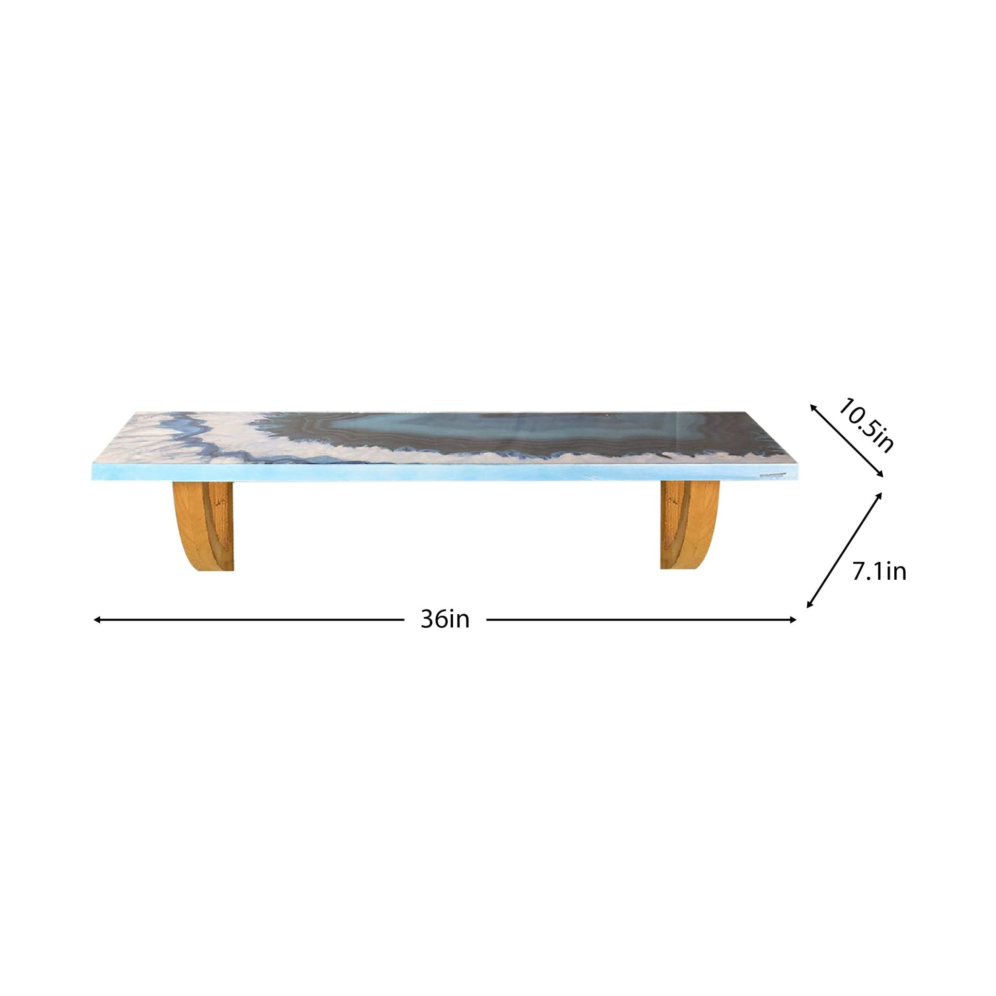 Blue Agate Wooden Wall Shelf - Natural - Tuesday Morning - Wall Shelves