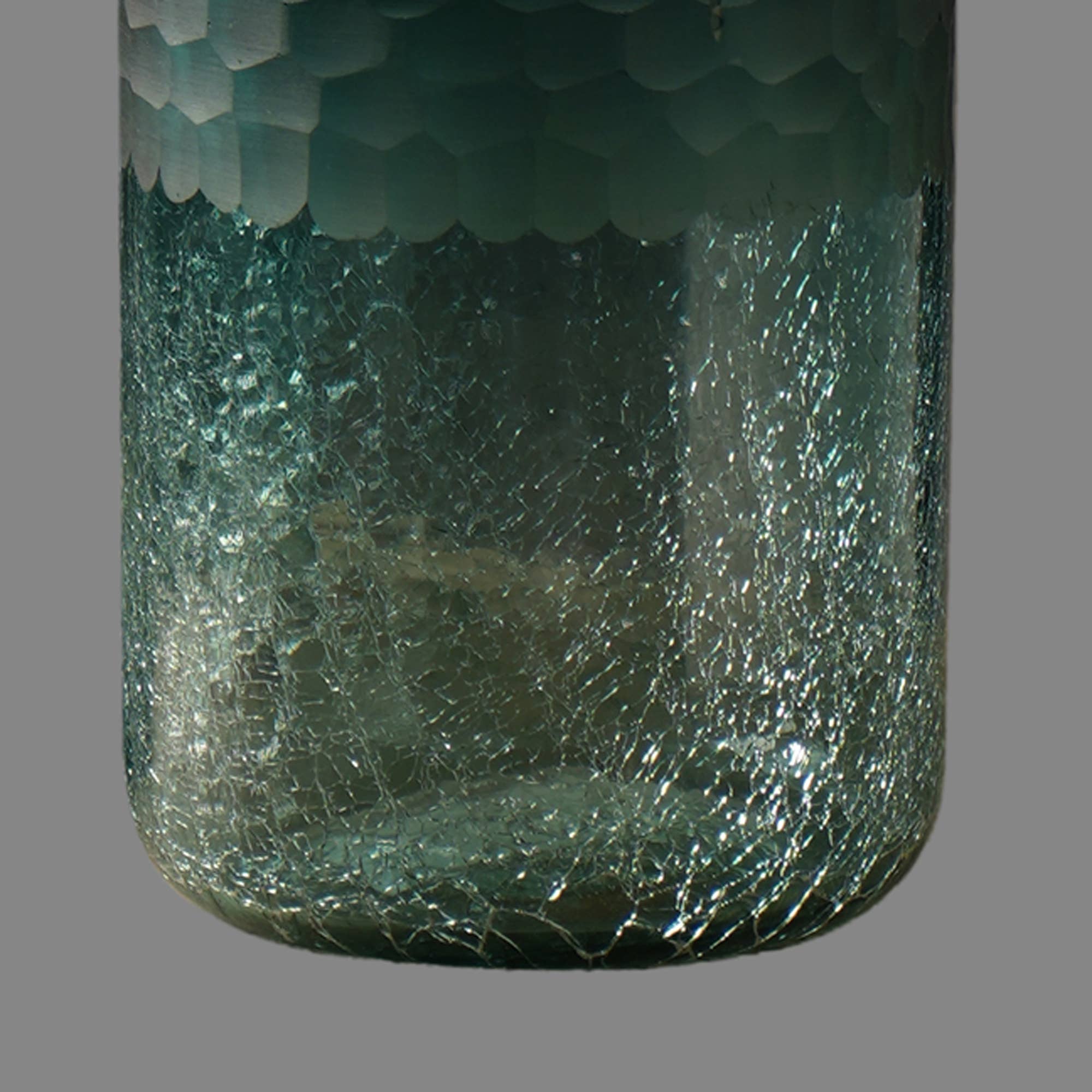 Blue Etched Half Crackle Glass Vase Large - Tuesday Morning - Vases