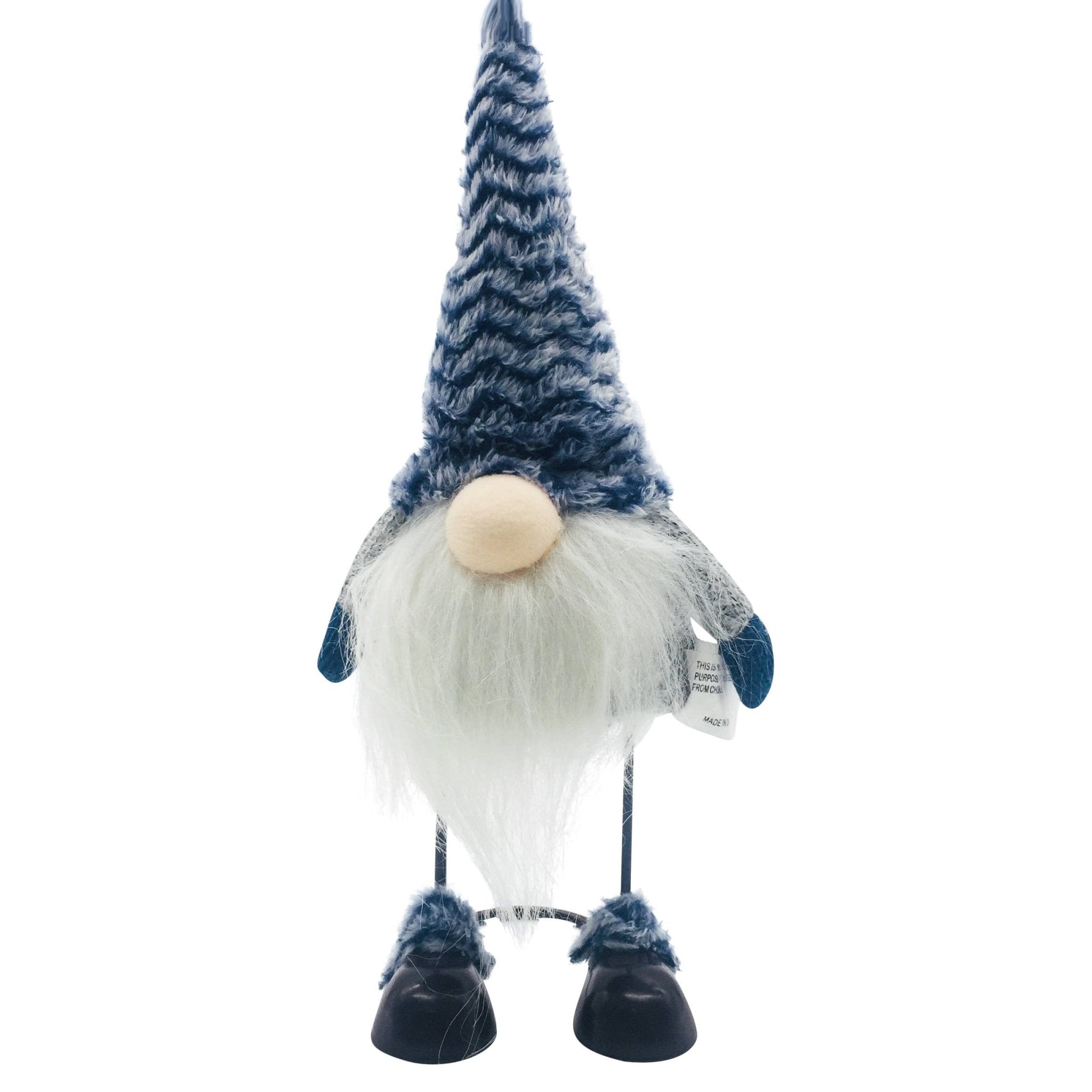 Blue Hat Fabric Standing Gnome w/ Metal Shaking Body - Tuesday Morning - Decorative Objects