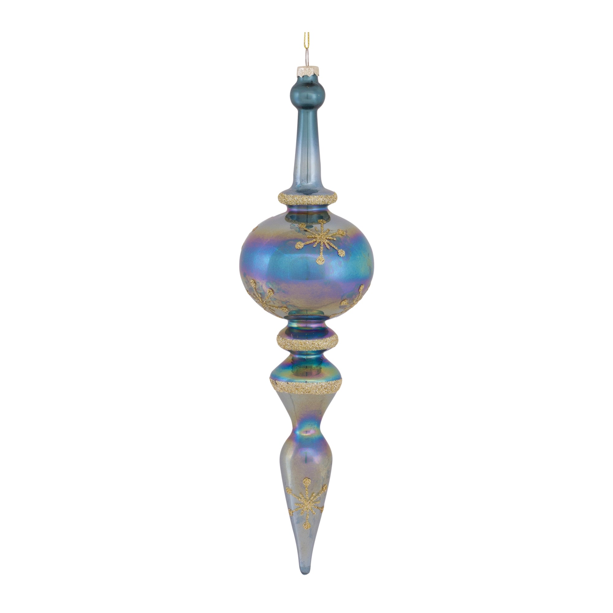 Blue Irredescent Glass Finial Drop Ornament (Set of 6) - Tuesday Morning - Decorative Objects