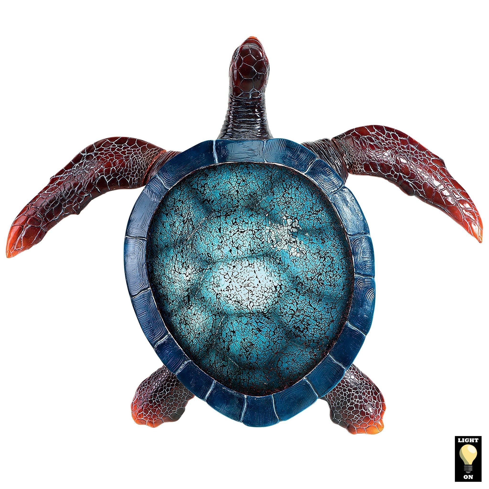 Blue Sea Turtle Mosaic Glass Sculptural Wall Sconce - Tuesday Morning - Wall Sconces