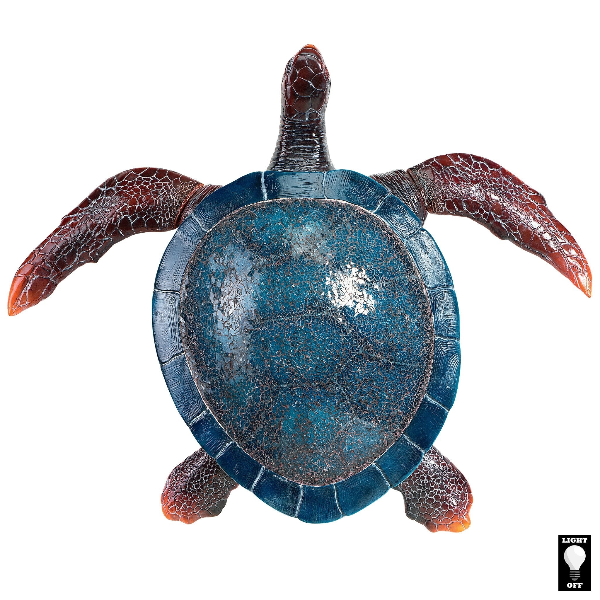 Blue Sea Turtle Mosaic Glass Sculptural Wall Sconce - Tuesday Morning - Wall Sconces