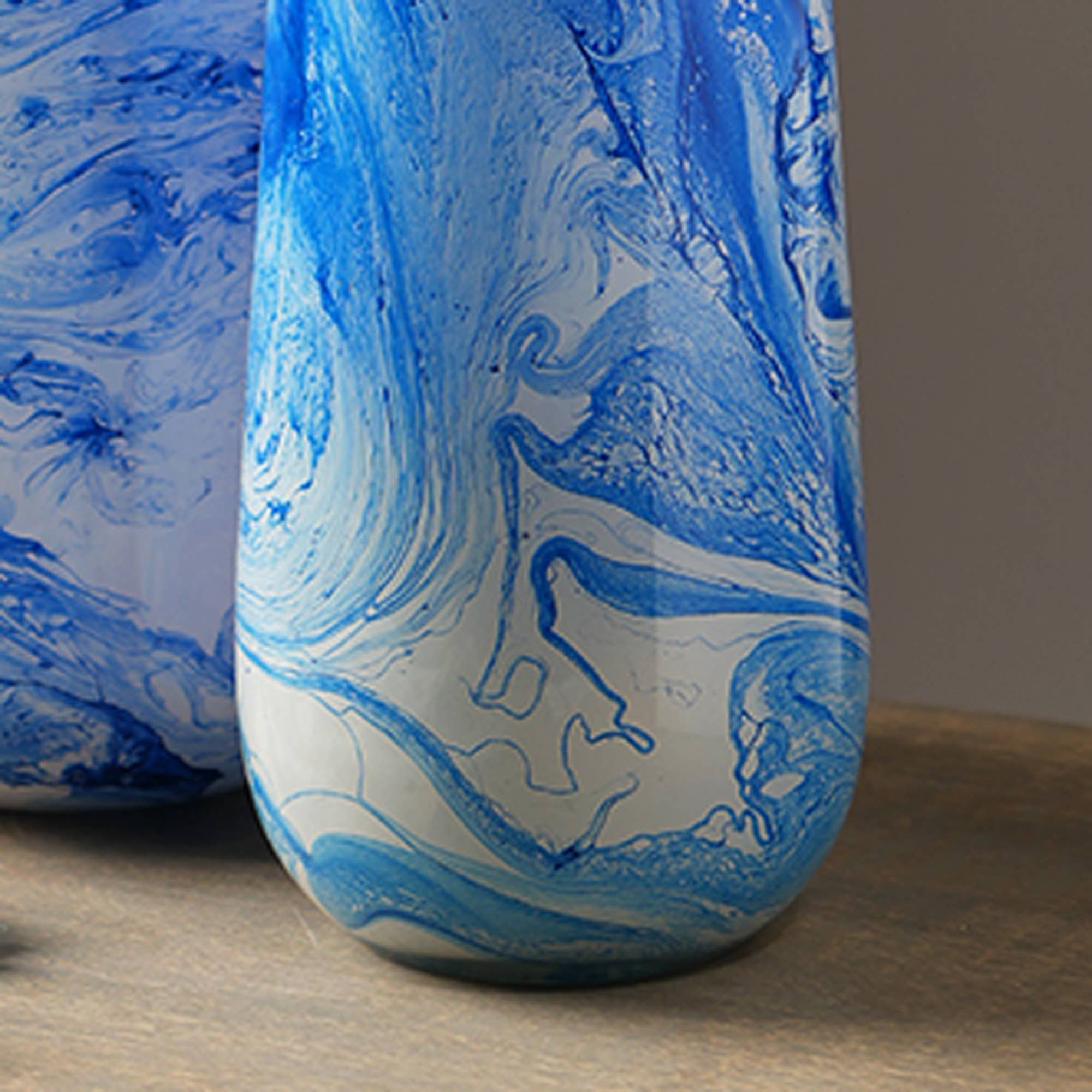 Blue & White Marble Finish Long Vase - Tuesday Morning - Vases