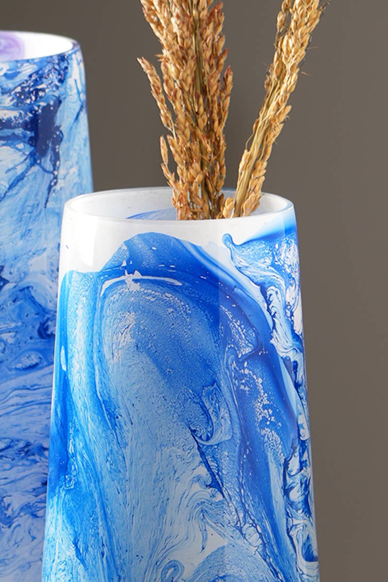 Blue & White Marble Finish Small Vase - Tuesday Morning - Vases