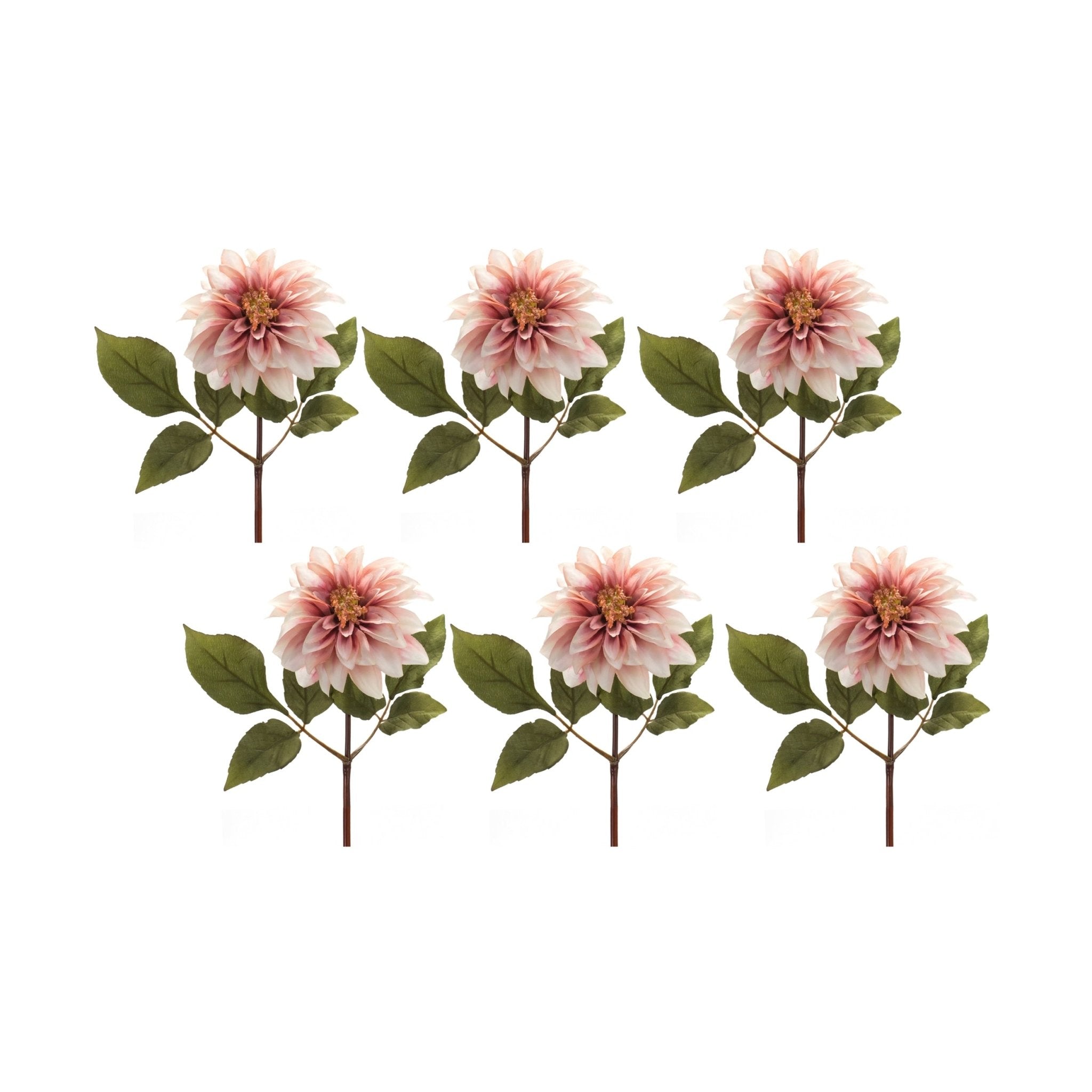 Blush Pink Dahlia Flower Stem (Set of 6) - Tuesday Morning - Faux Stems & Sprays