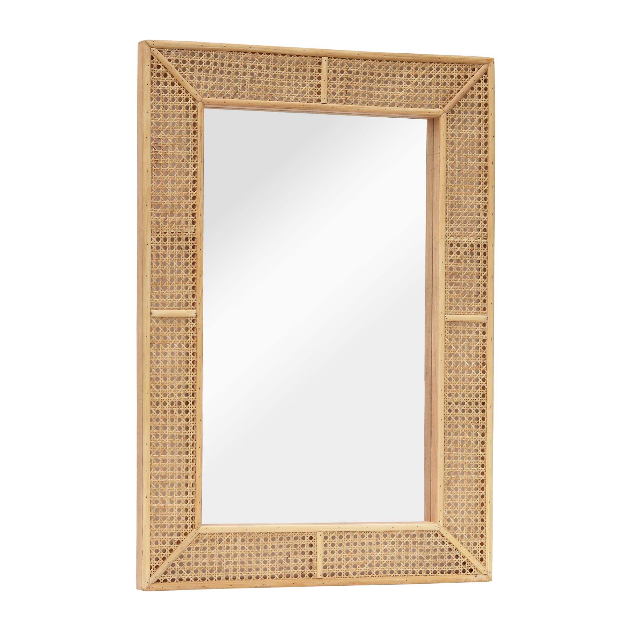 Boho Rectangle Rattan Wall Mirror - Tuesday Morning - Wall Mirrors