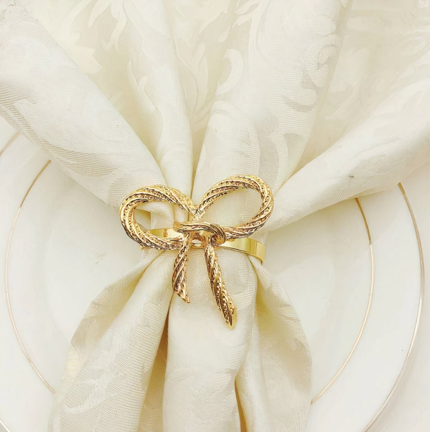 Bow Napkin Ring Set of 6 - Tuesday Morning - Napkin Rings