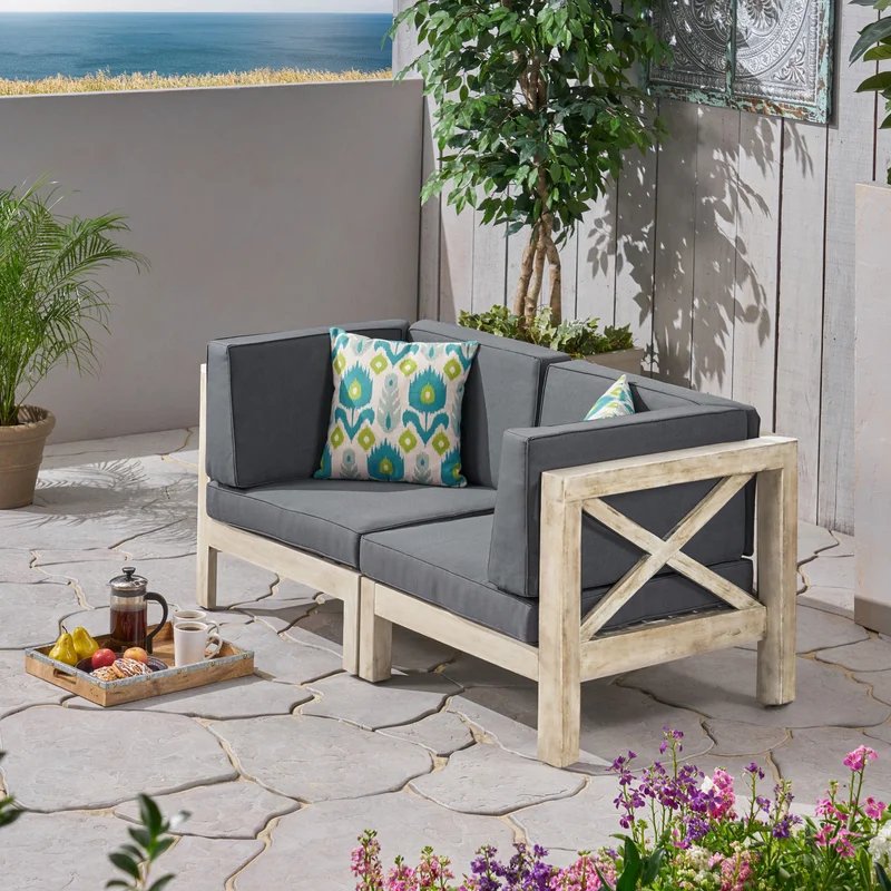 BRAVA X - BACK LOVESEAT, LIGHT GREY - Tuesday Morning - Outdoor Furniture Sets