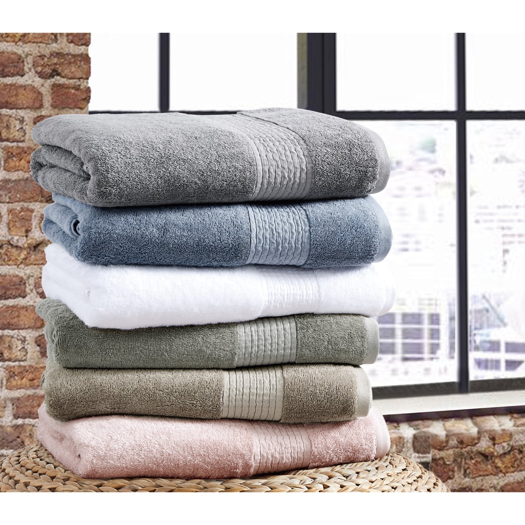 Brooklyn Loom Cotton TENCEL™ 6 Piece Towel Set - 4 Color Options - Tuesday Morning - Bath Towel Sets