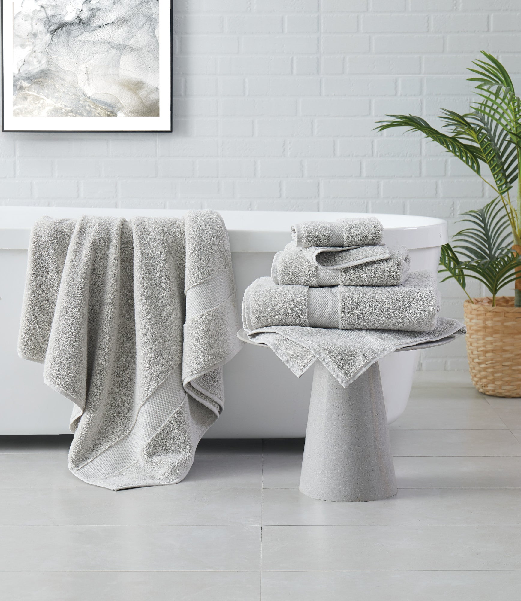 Brooklyn Loom Solid Turkish Cotton 6 Piece Towel Set - 4 Color Options - Tuesday Morning - Bath Towel Sets